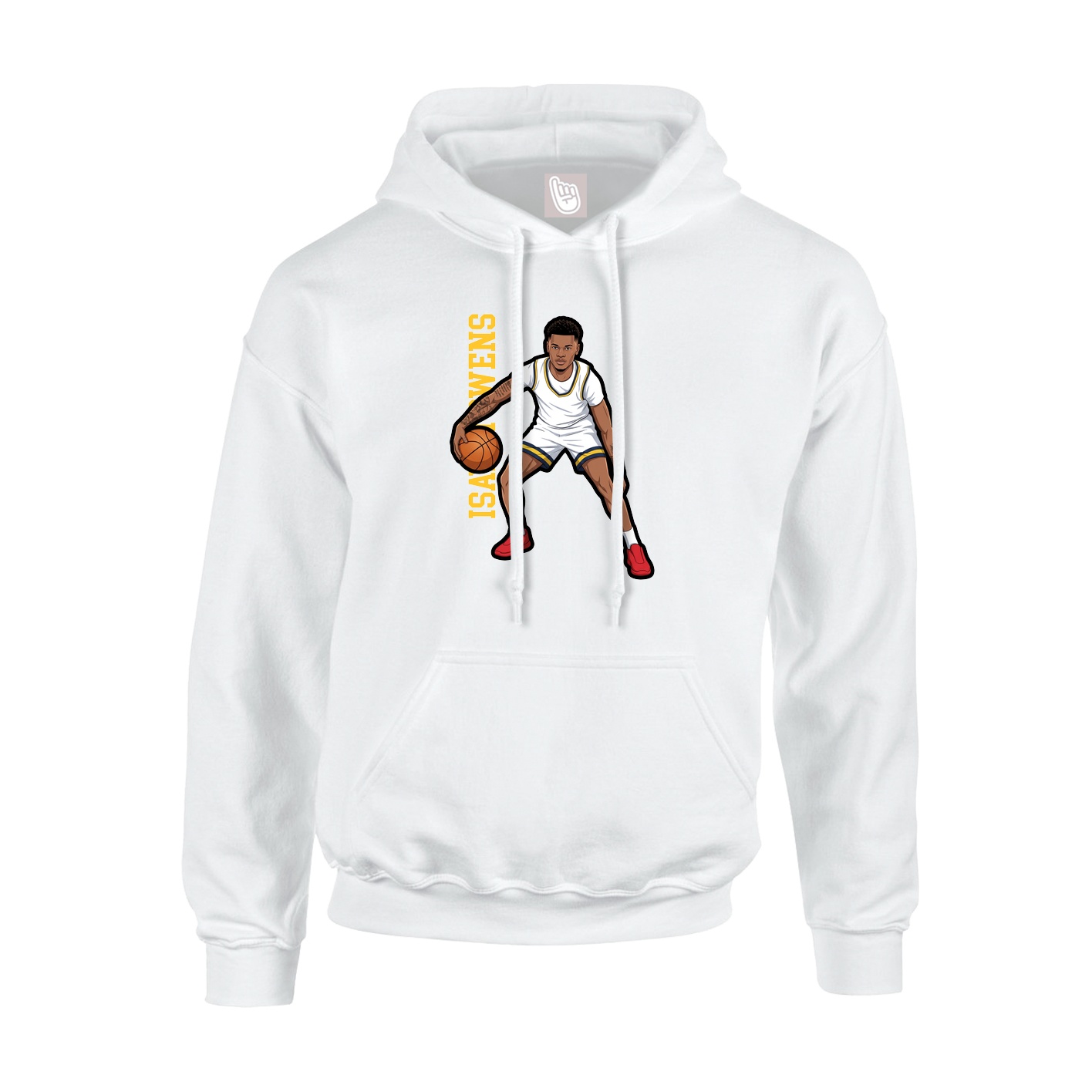 Youth Hoodie — Name Vertical in White