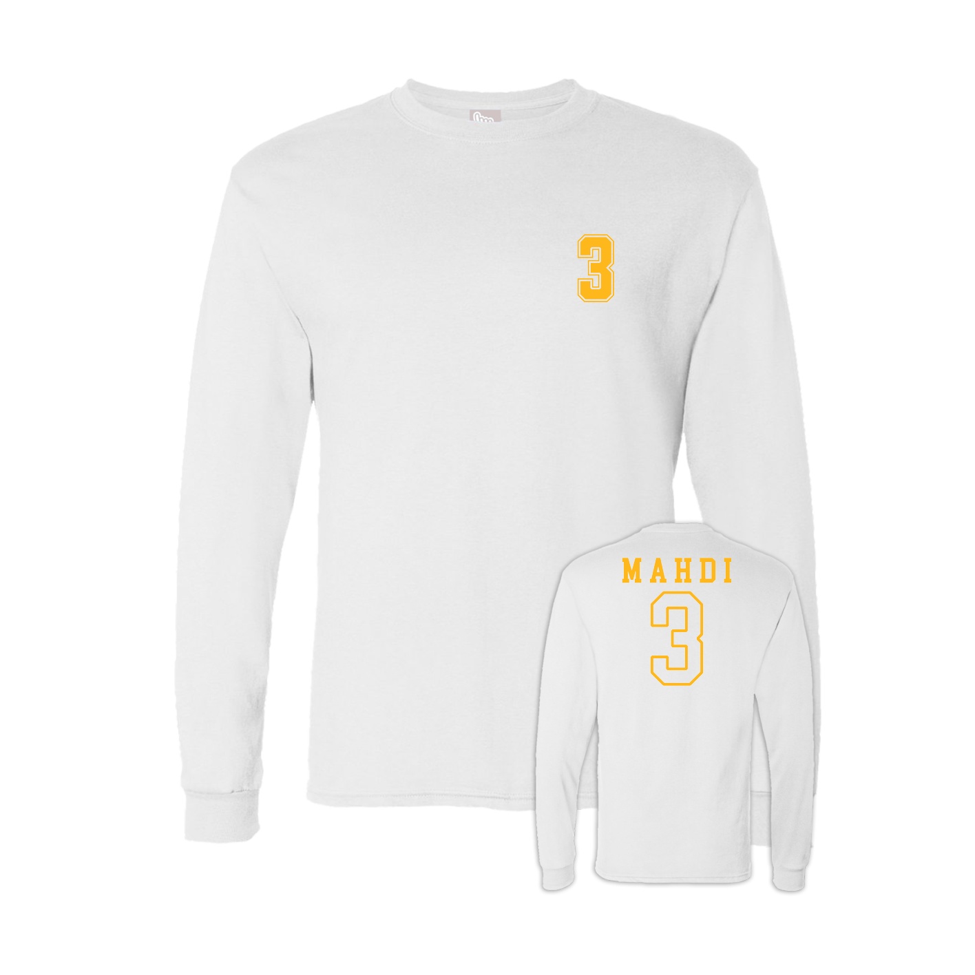 Long Sleeve Tee — Chest Back in White