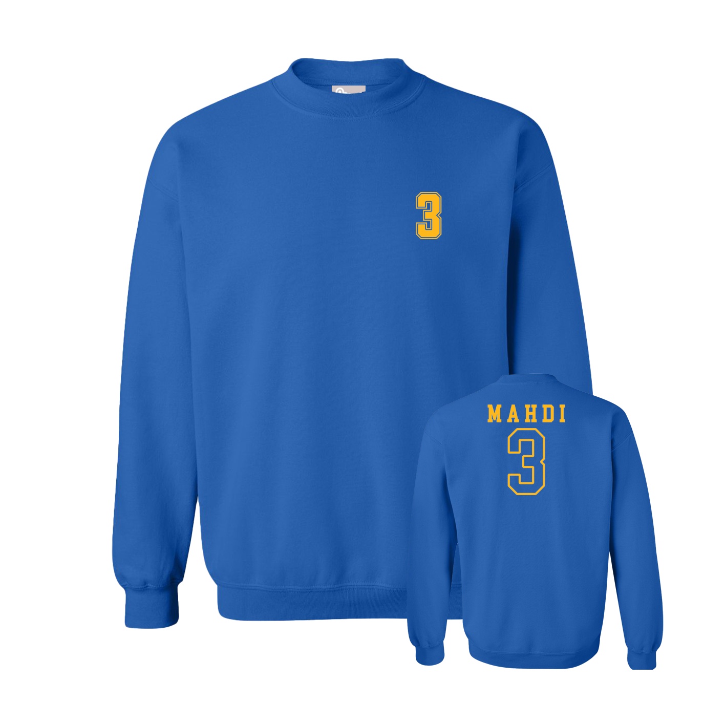 Fleece Crew — Chest Back in Royal