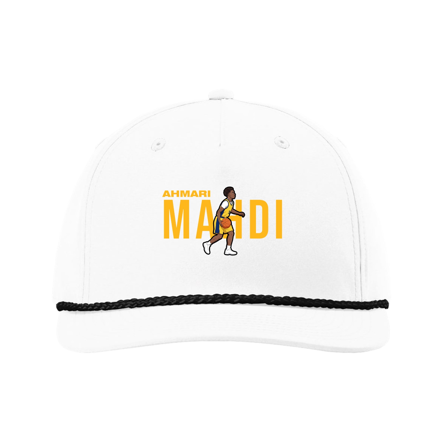 Five-Panel Classic Rope Cap — Player Name in White
