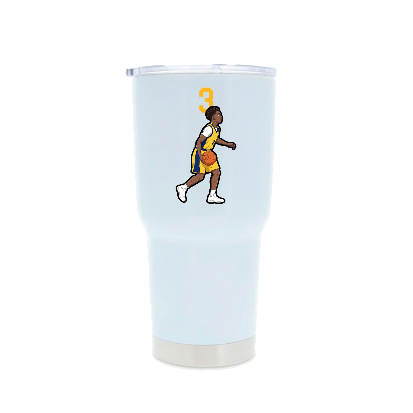 30oz Stainless Steel Tumbler — Number Top in White