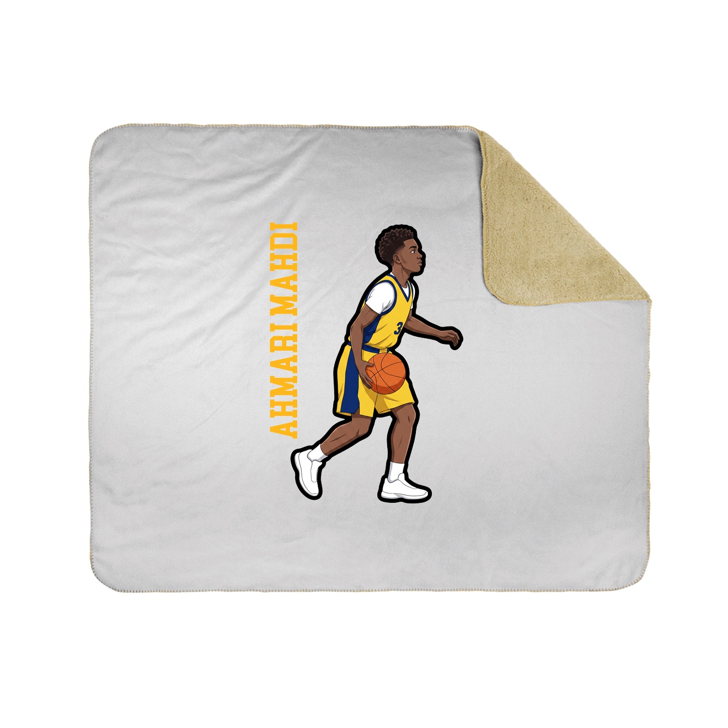 Throw Blanket — Name Vertical in White