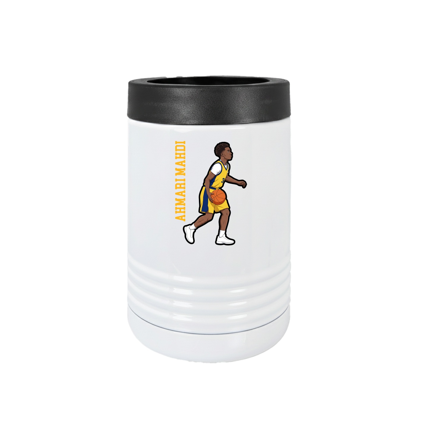 Beverage Holder — Name Vertical in White