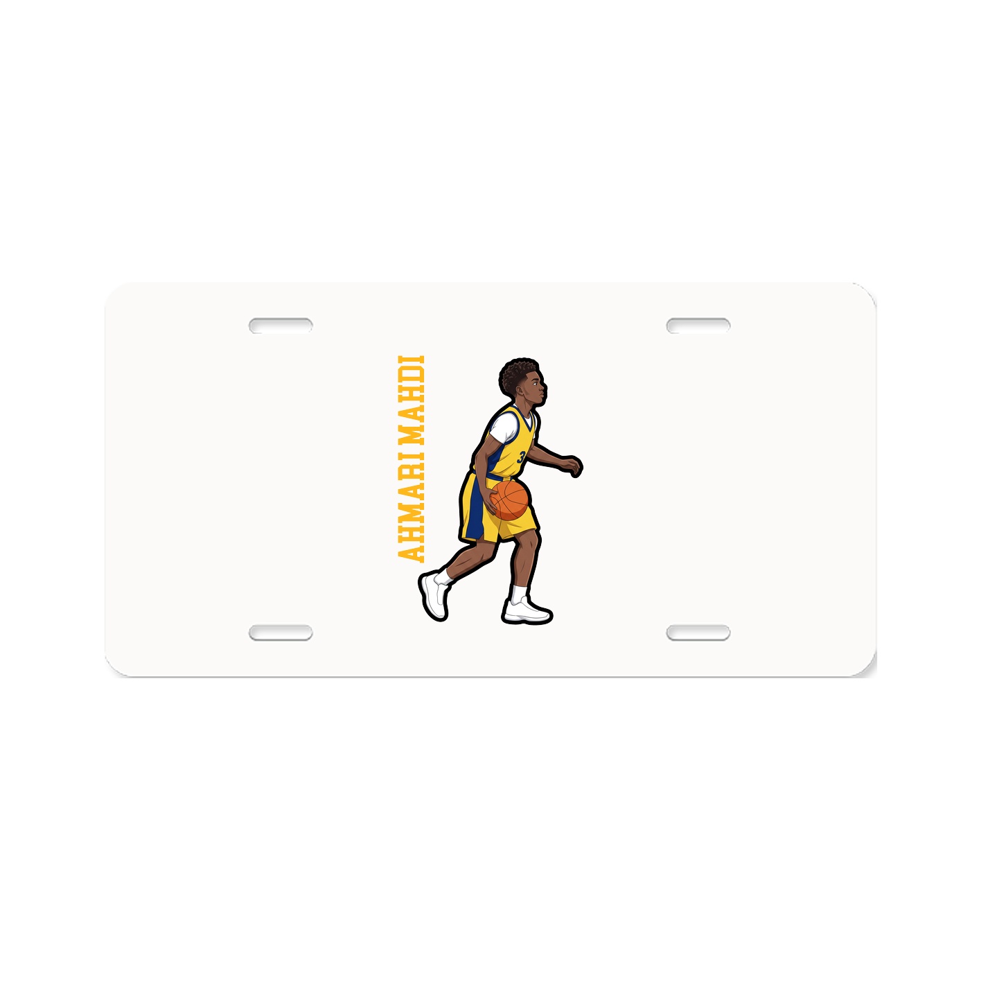 License Plate — Name Vertical in Classic