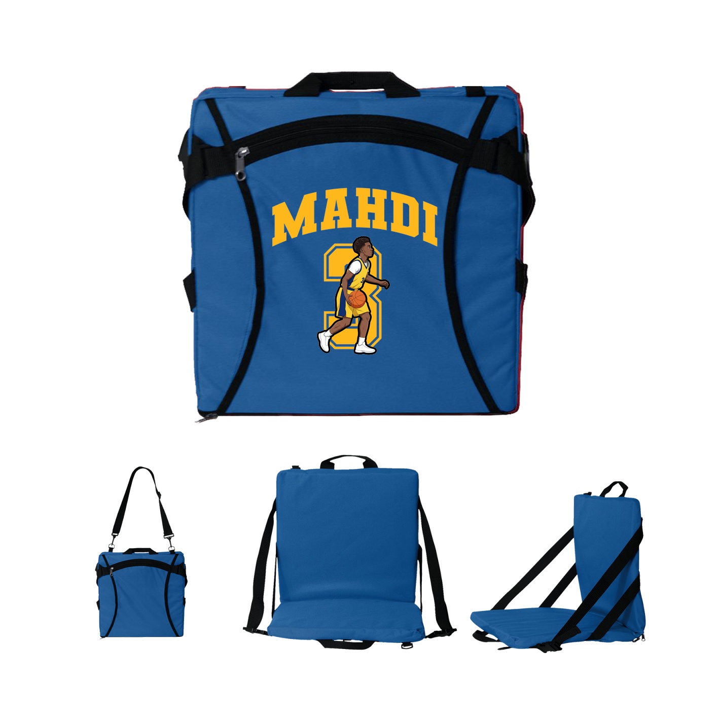 Folding Stadium Seat — Number in Royal