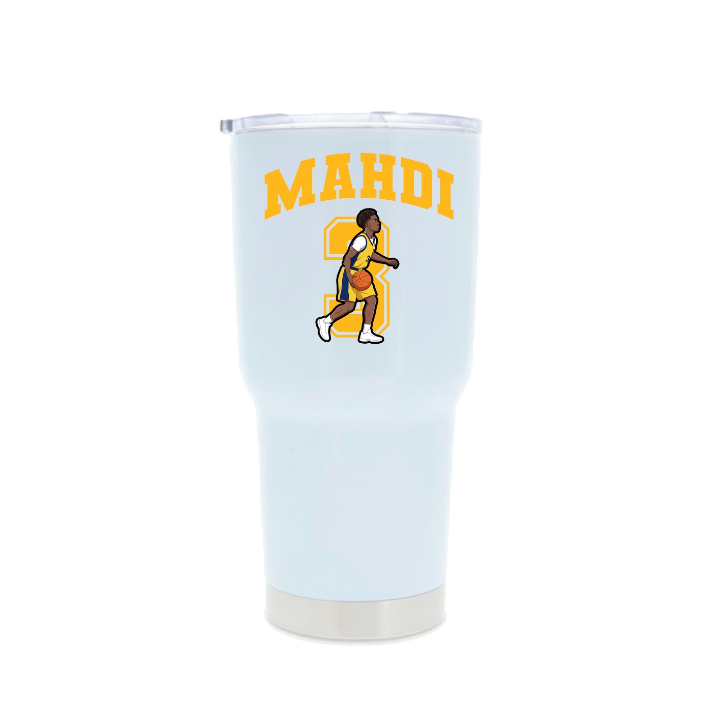 30oz Stainless Steel Tumbler — Number in White