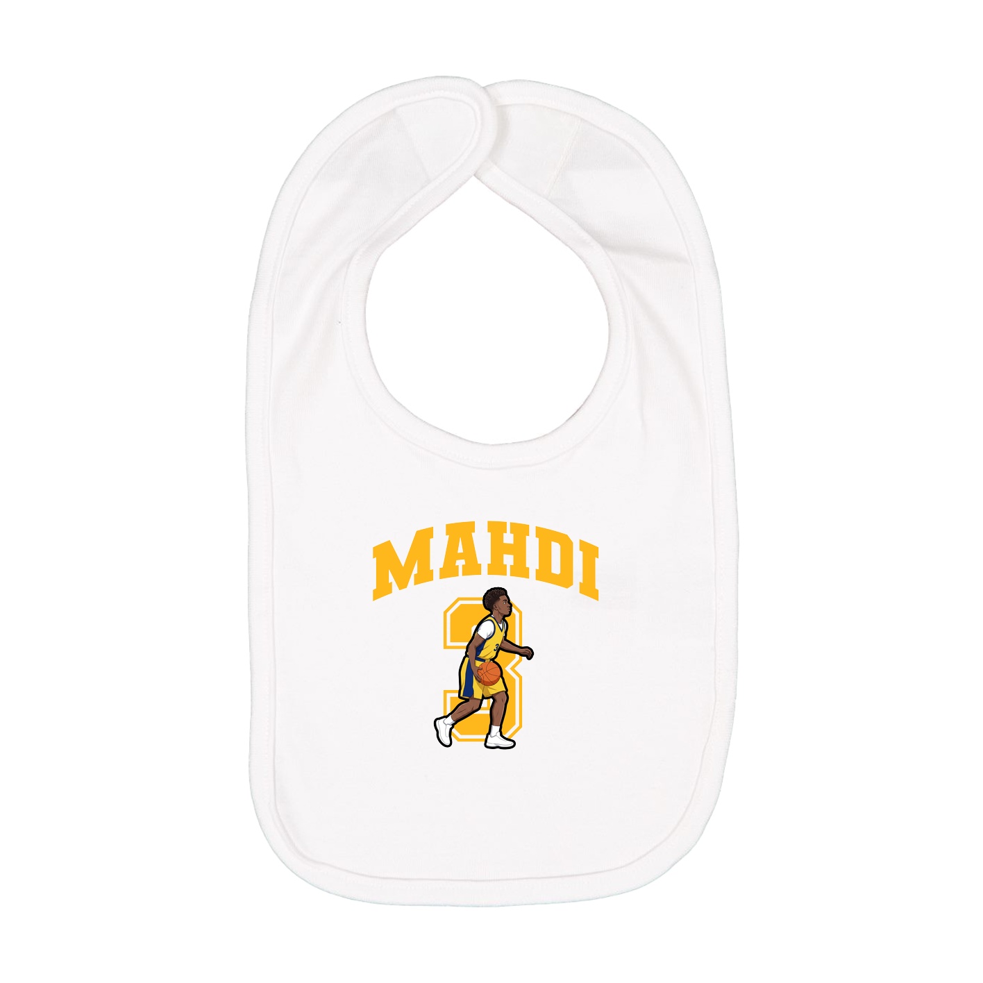 Infant Bib — Number in White