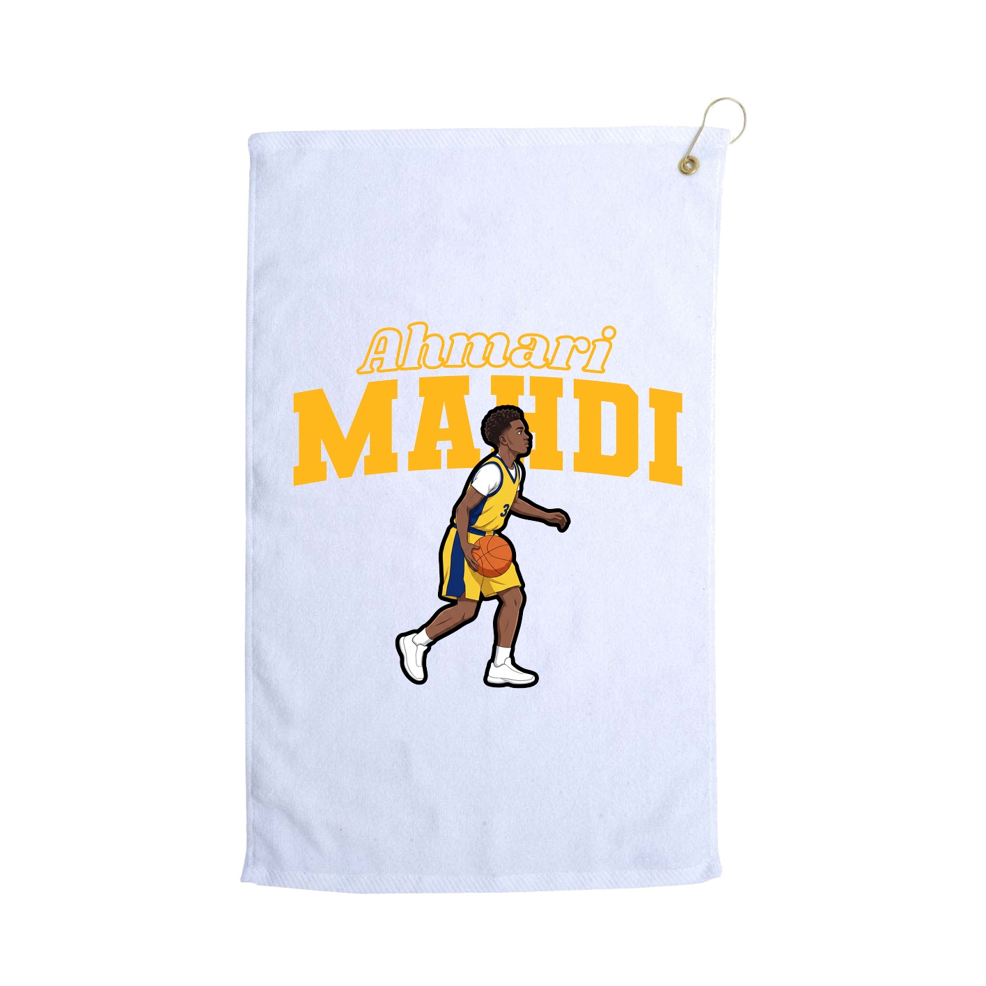 Golf Towel — Name Arch in White