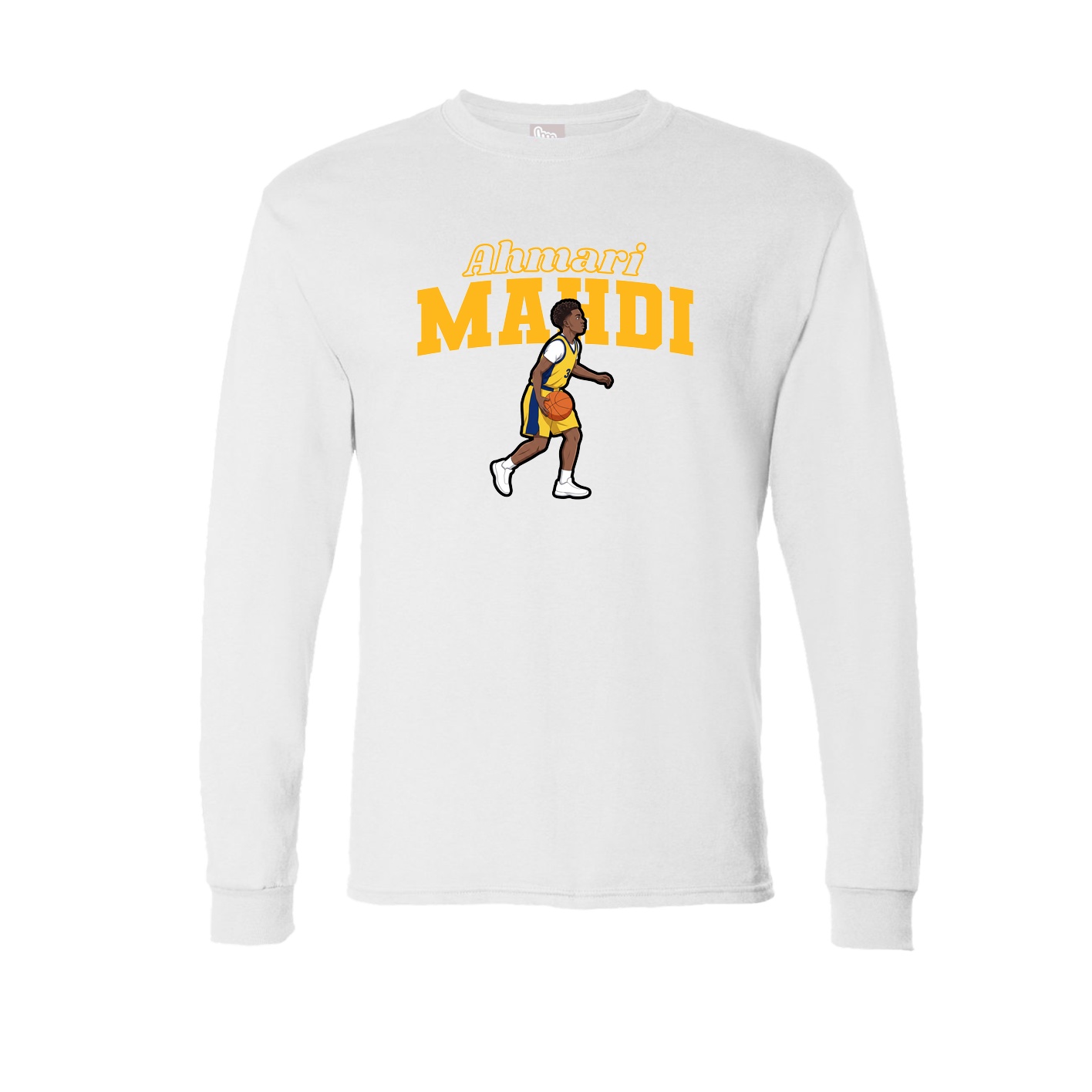 Long Sleeve Tee — Name Arch in White
