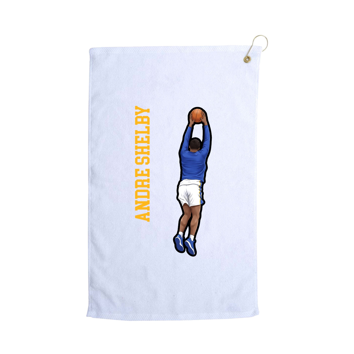 Golf Towel — Name Vertical in White