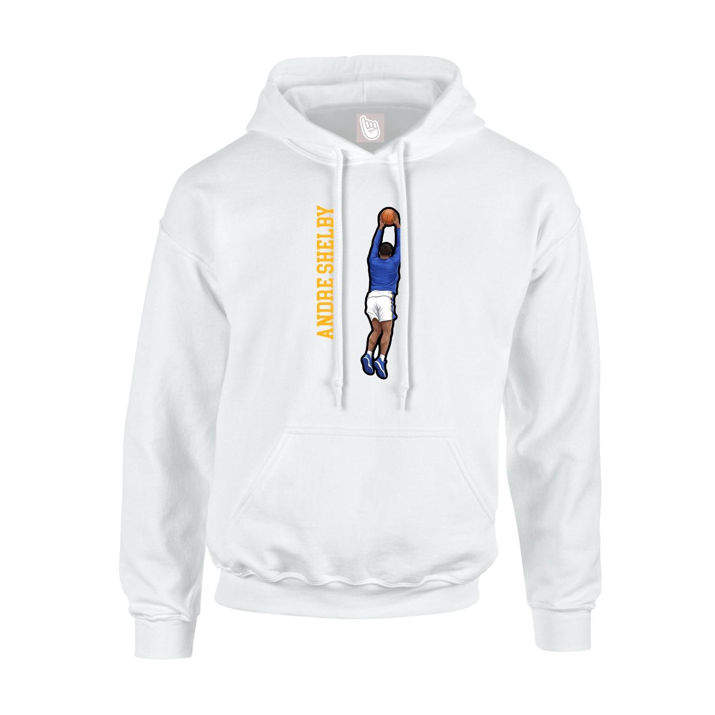 Youth Hoodie — Name Vertical in White