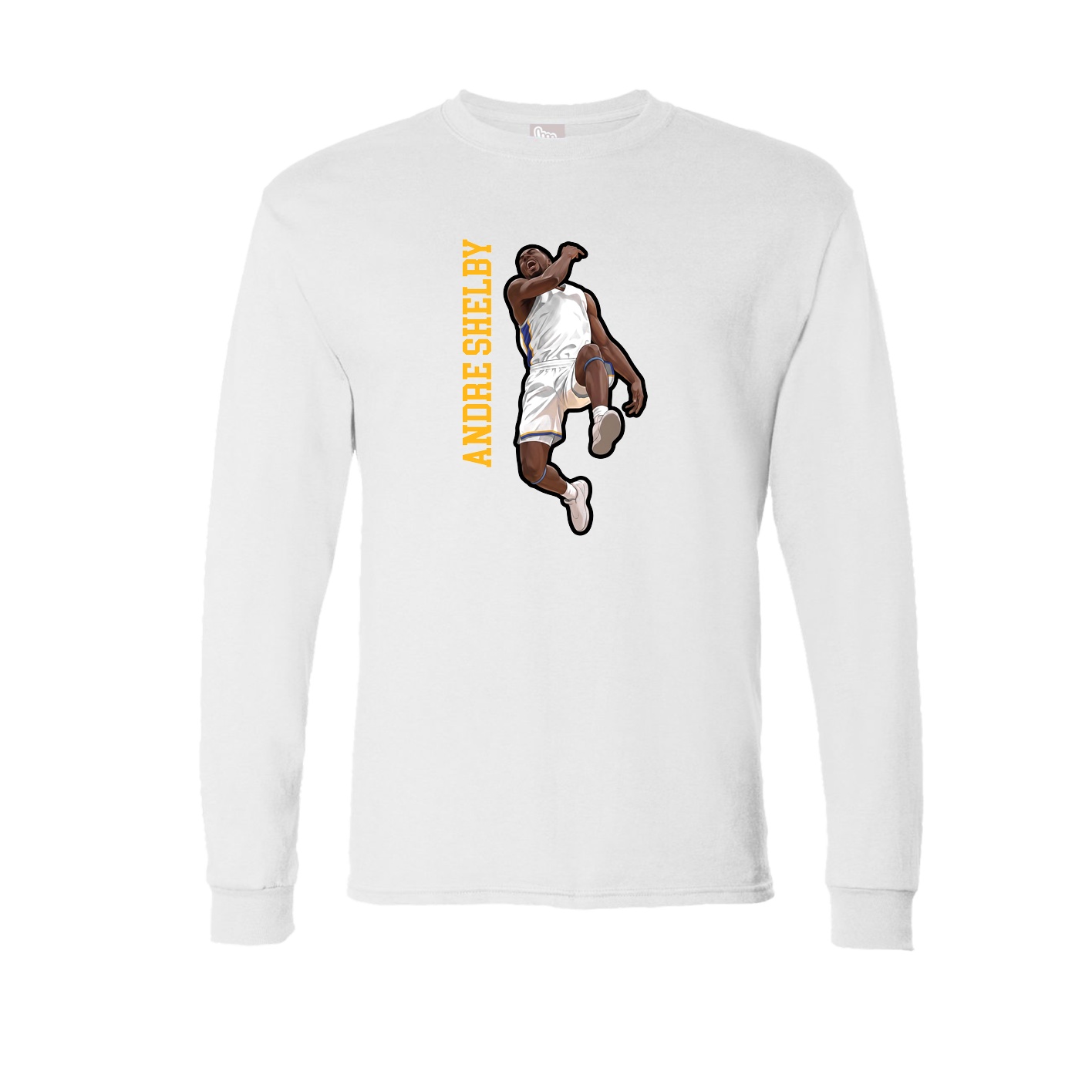 Long Sleeve Tee — Name Vertical in White