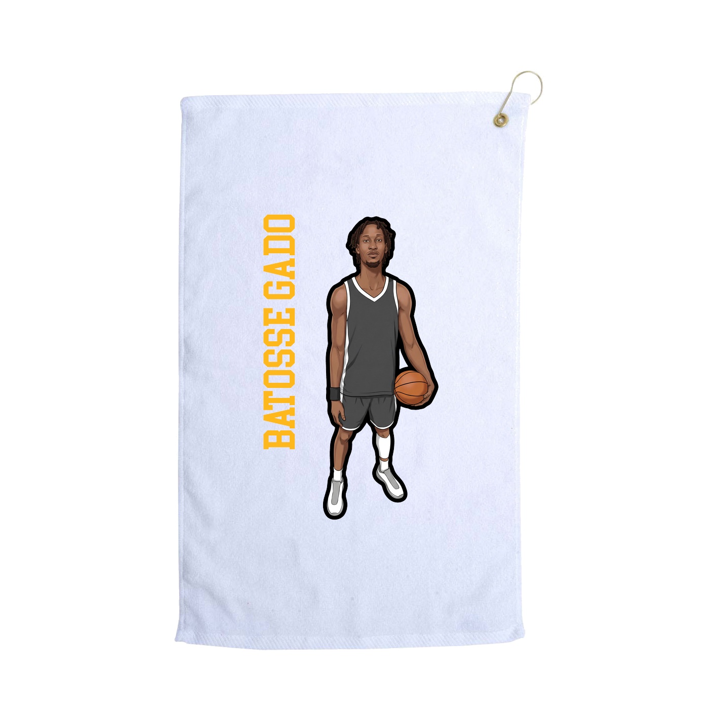 Golf Towel — Name Vertical in White