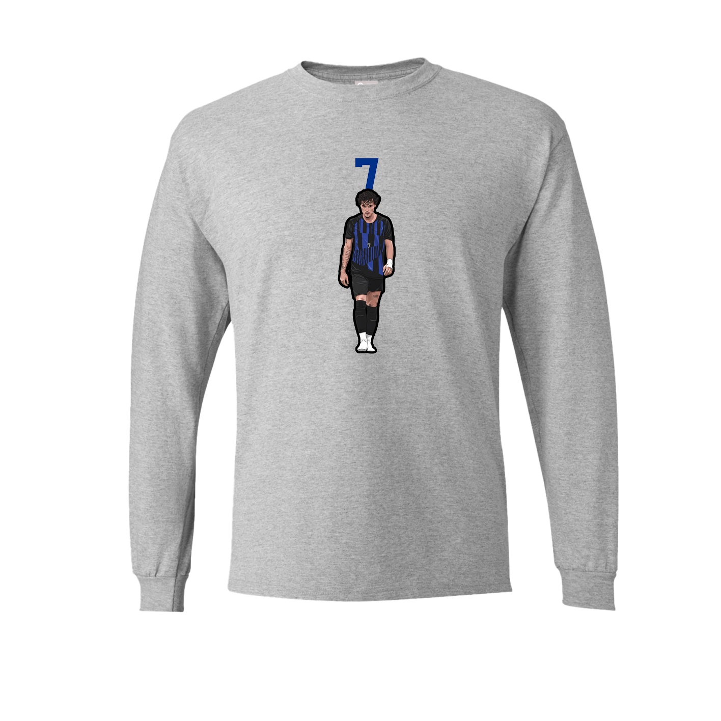 Long Sleeve Tee — Number Top in Grey