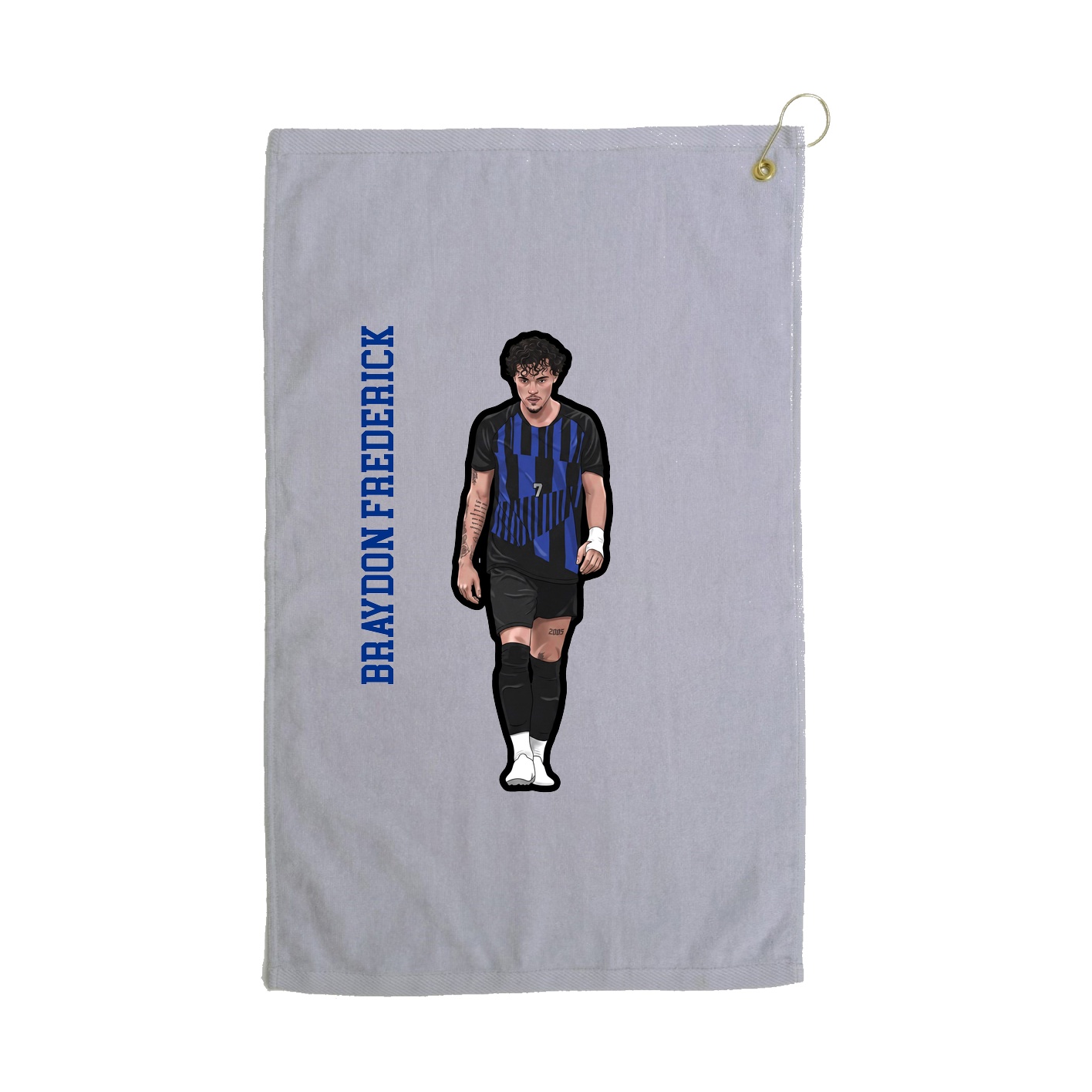 Golf Towel — Name Vertical in Grey