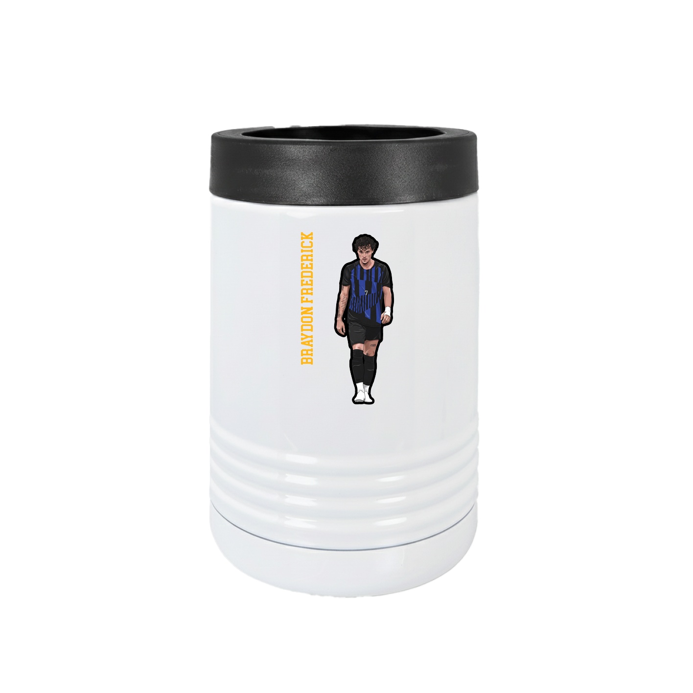 Beverage Holder — Name Vertical in White