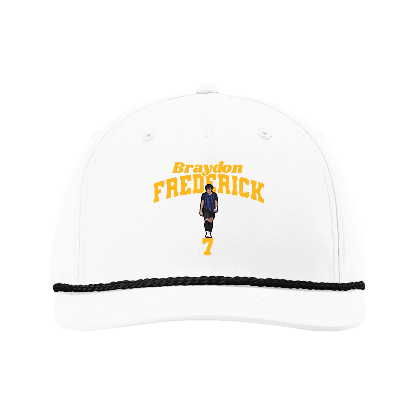 Five-Panel Classic Rope Cap — Signature Arch in White
