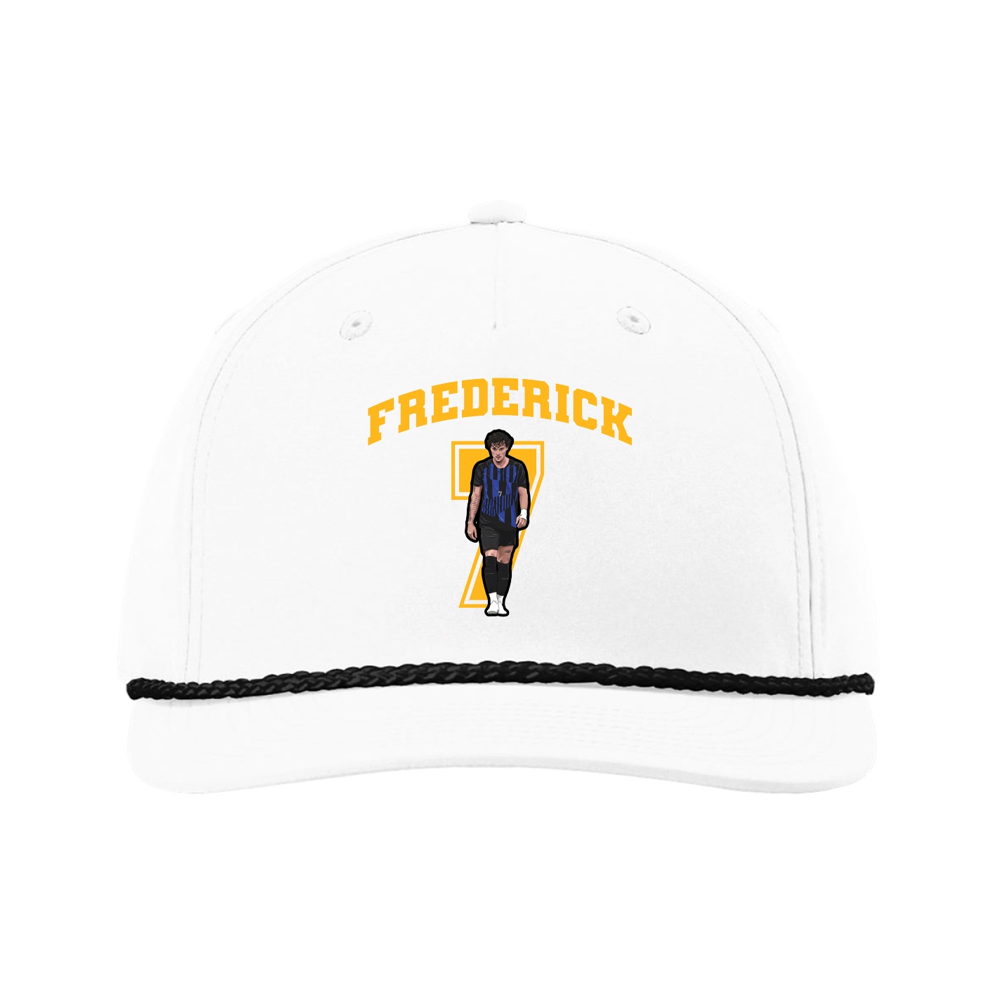 Five-Panel Classic Rope Cap — Number in White