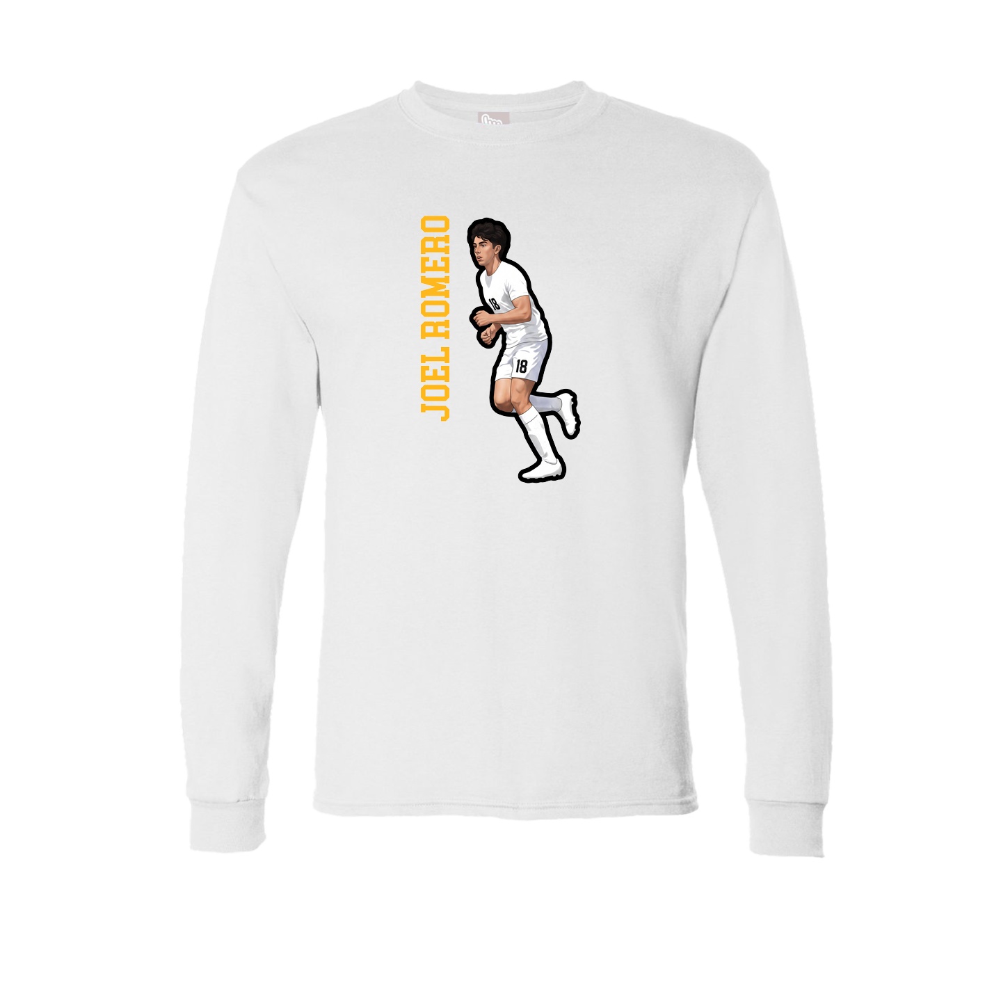 Long Sleeve Tee — Name Vertical in White