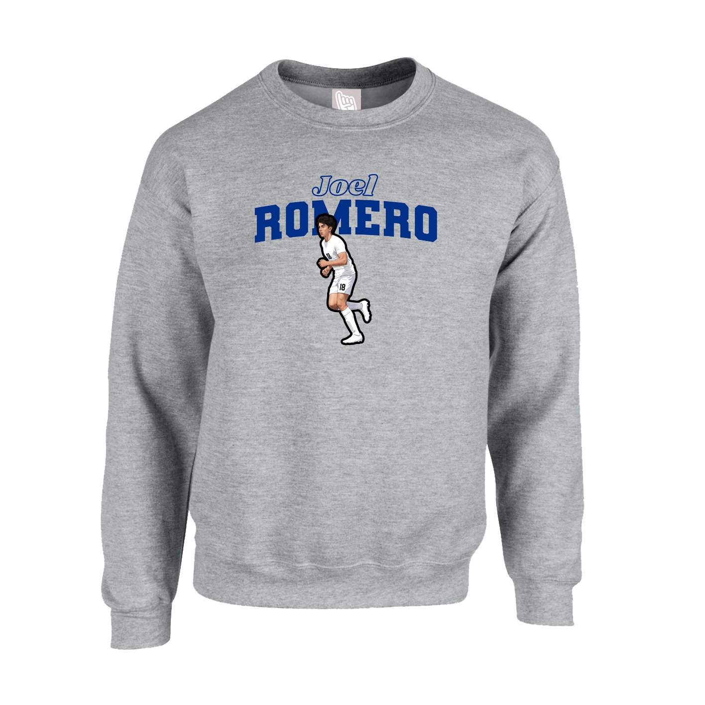 Fleece Crew — Name Arch in Grey