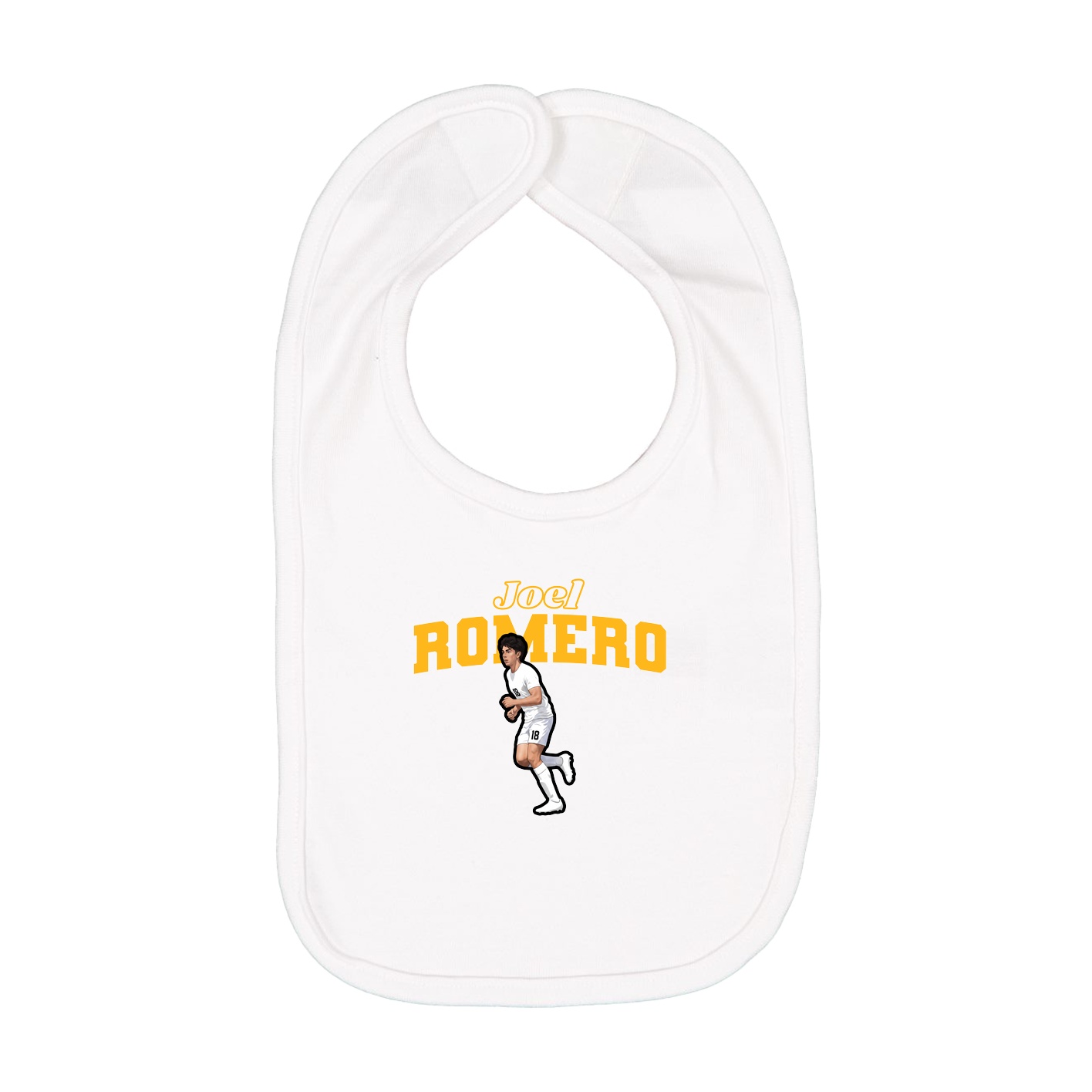 Infant Bib — Name Arch in White