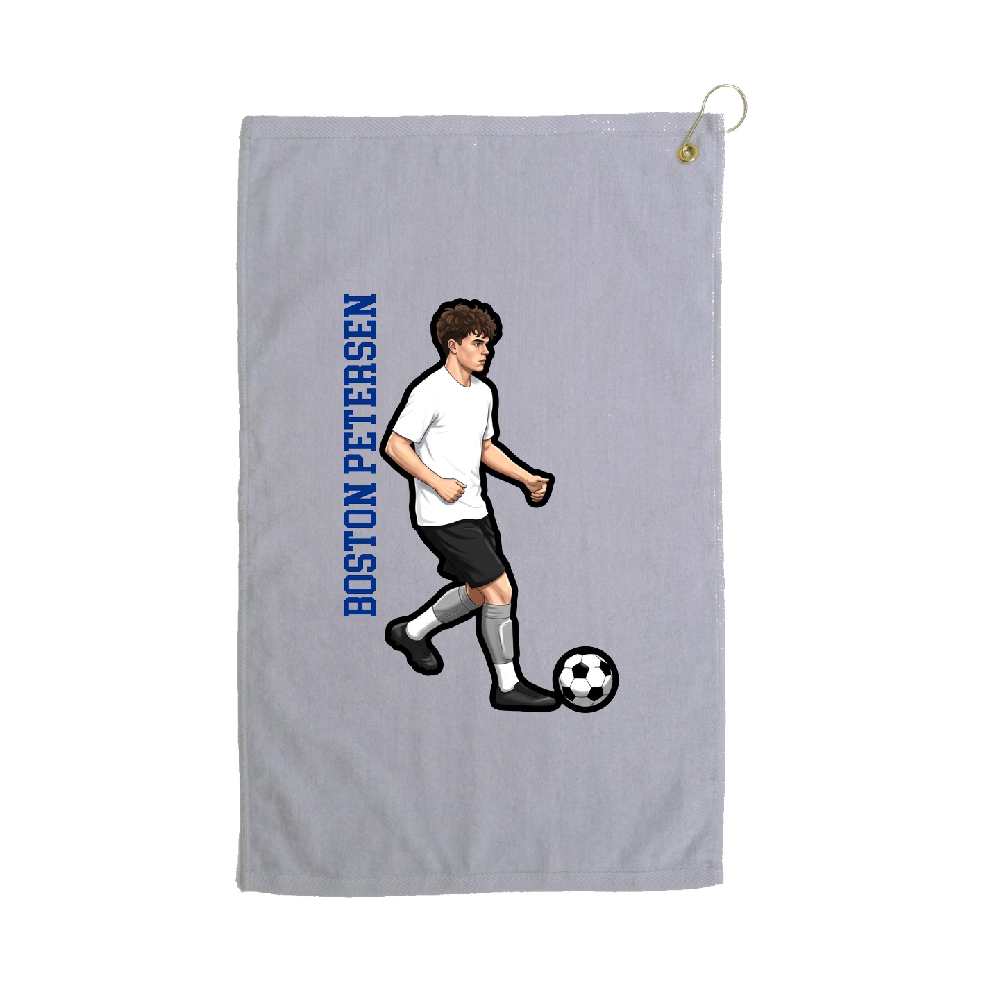 Golf Towel — Name Vertical in Grey