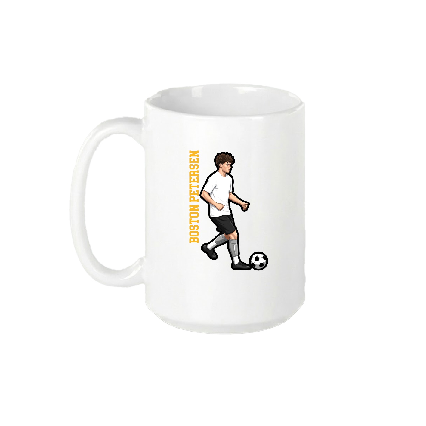 15oz Coffee Mug — Name Vertical in White