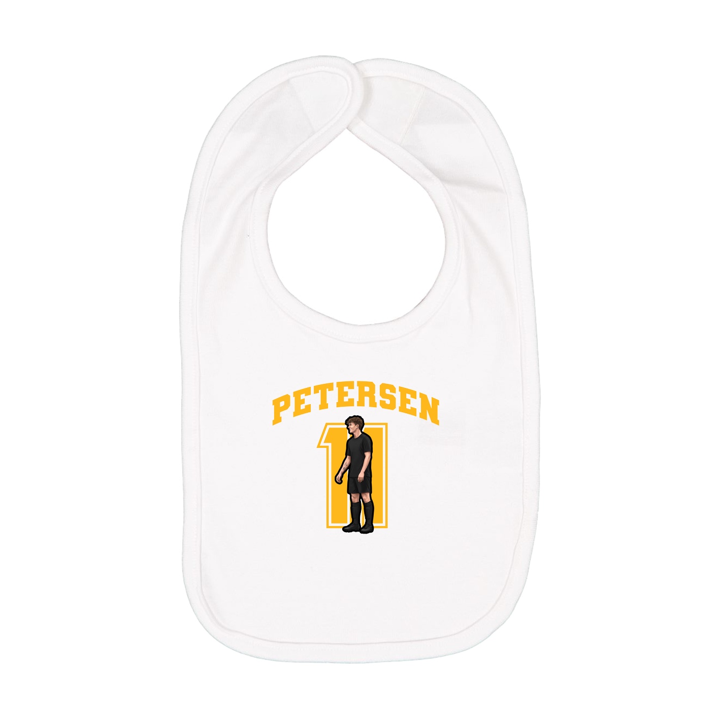 Infant Bib — Number in White