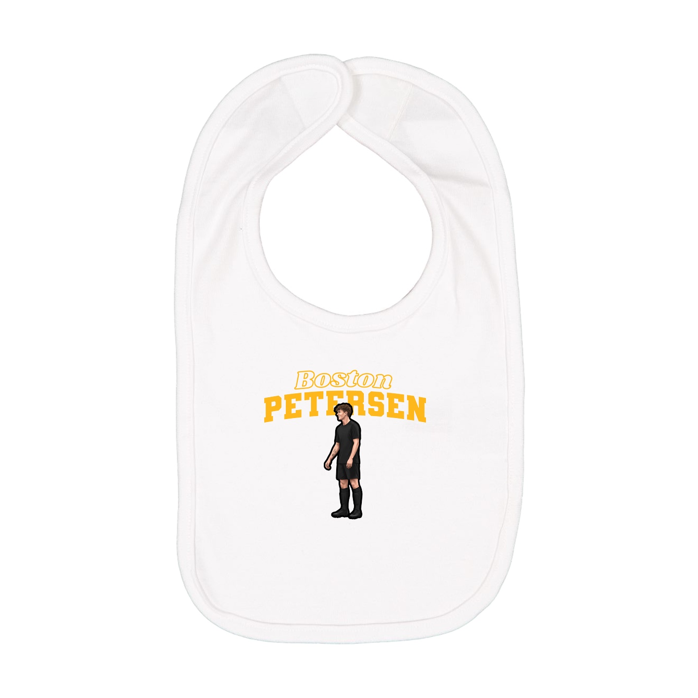 Infant Bib — Name Arch in White