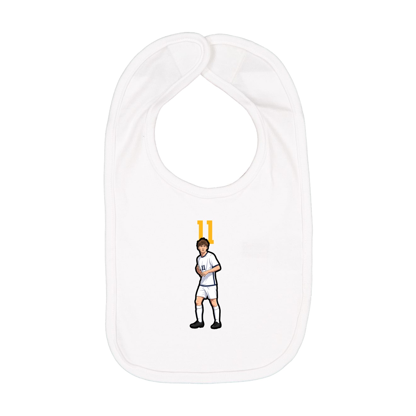 Infant Bib — Number Top in White
