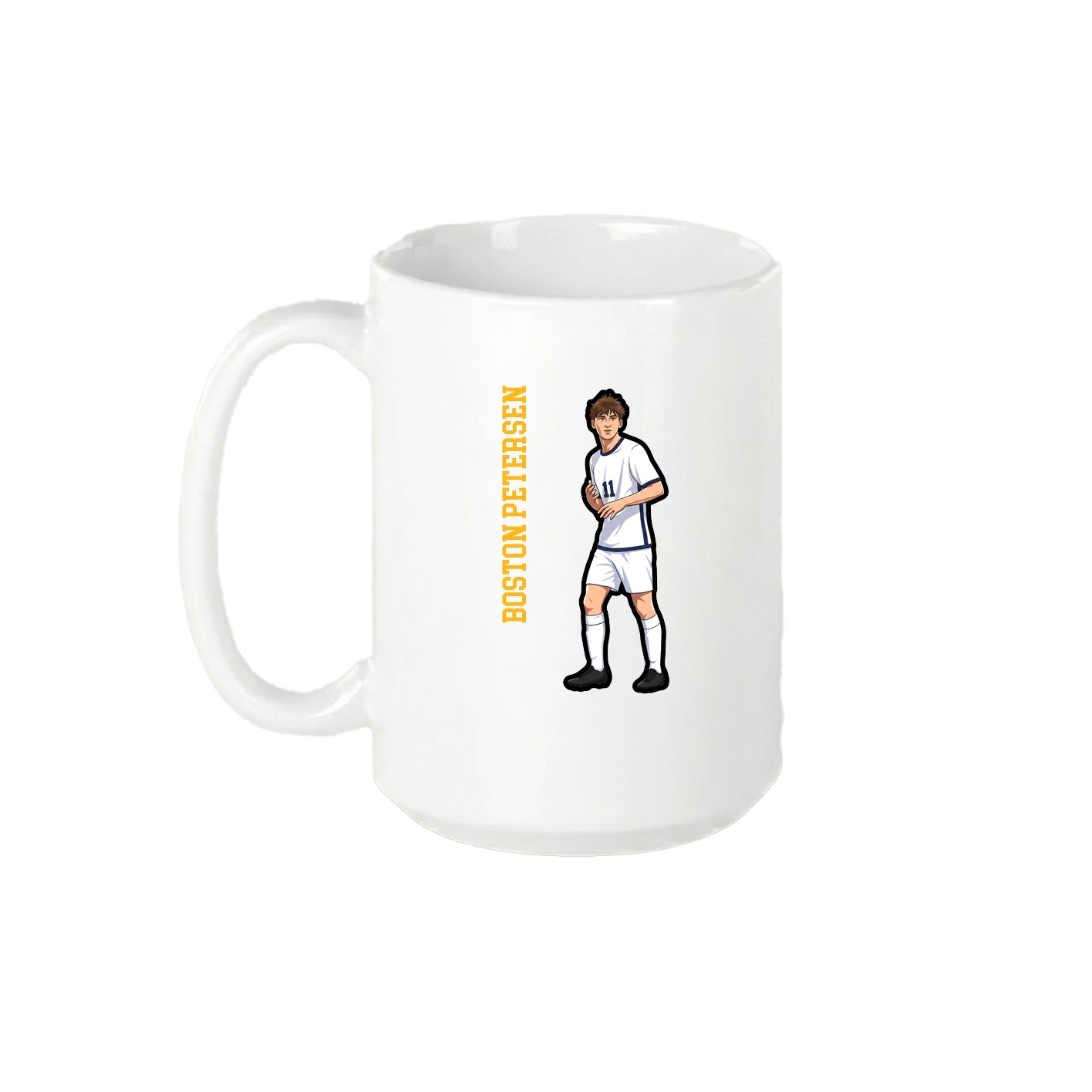 15oz Coffee Mug — Name Vertical in White