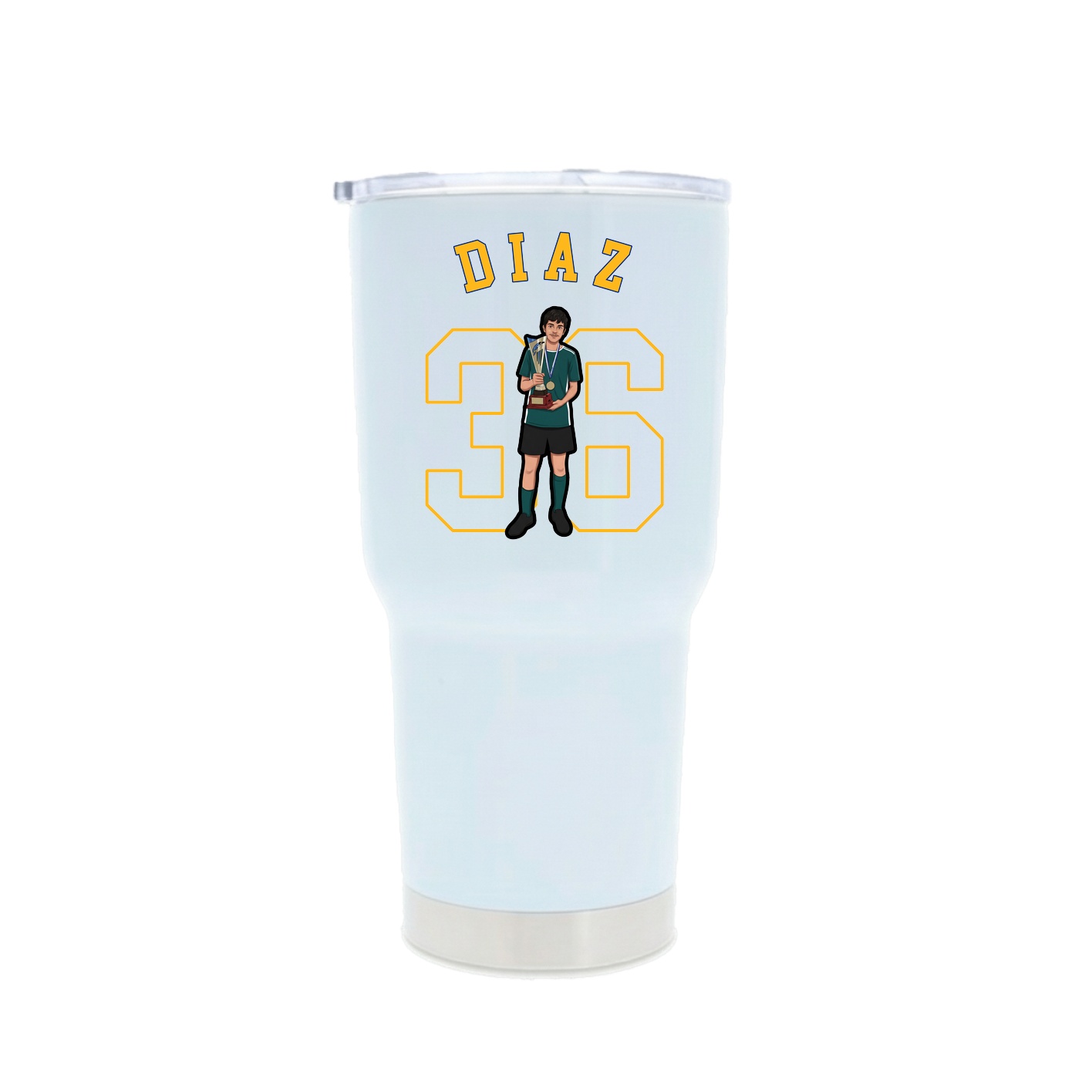 30oz Stainless Steel Tumbler — Shirsey Arch in White