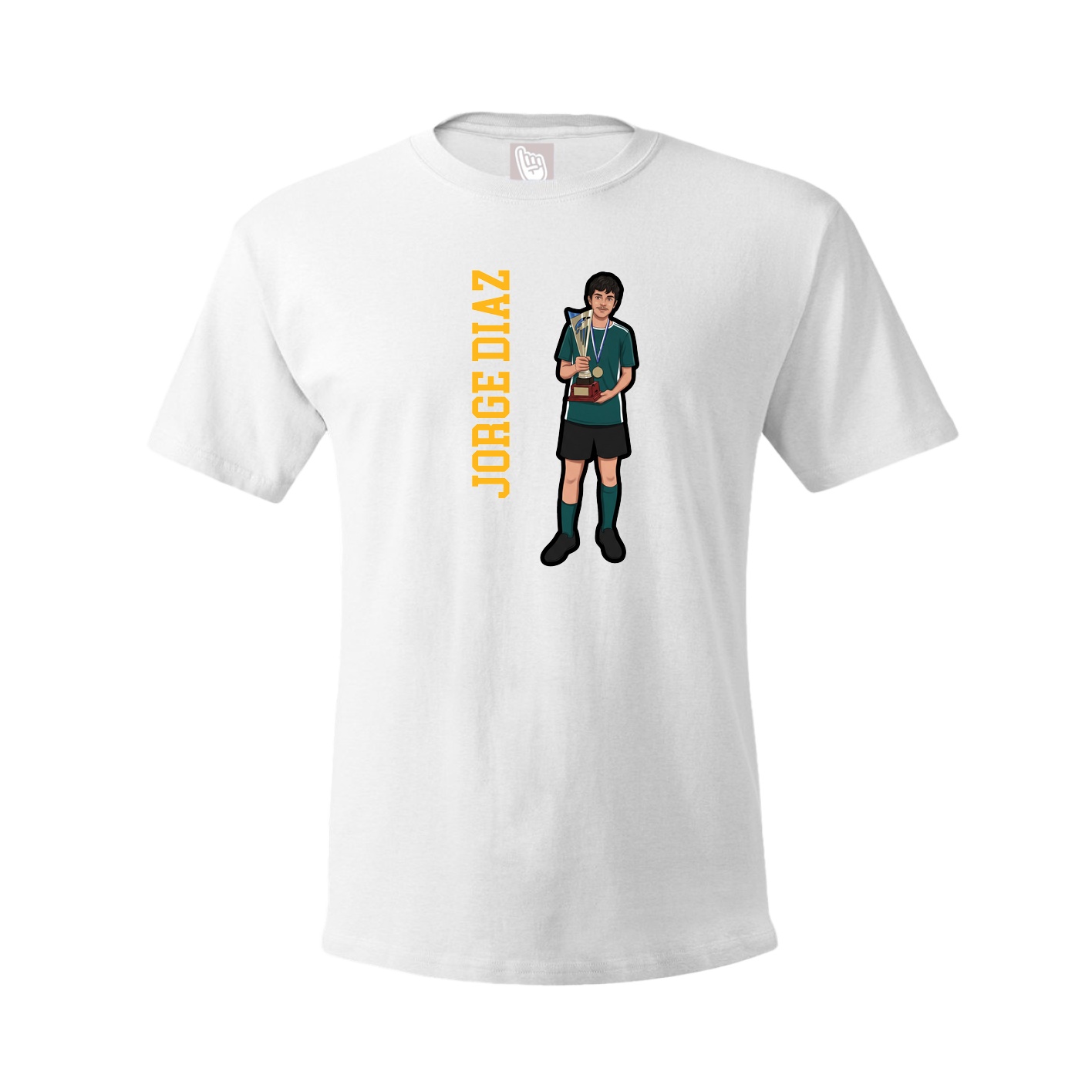 Tee — Name Vertical in White