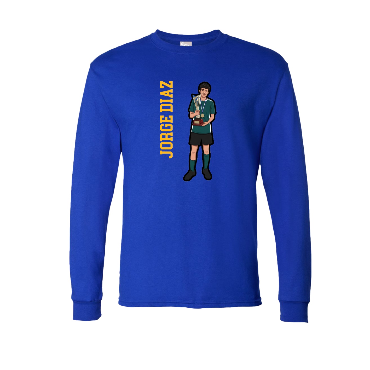Long Sleeve Tee — Name Vertical in Royal