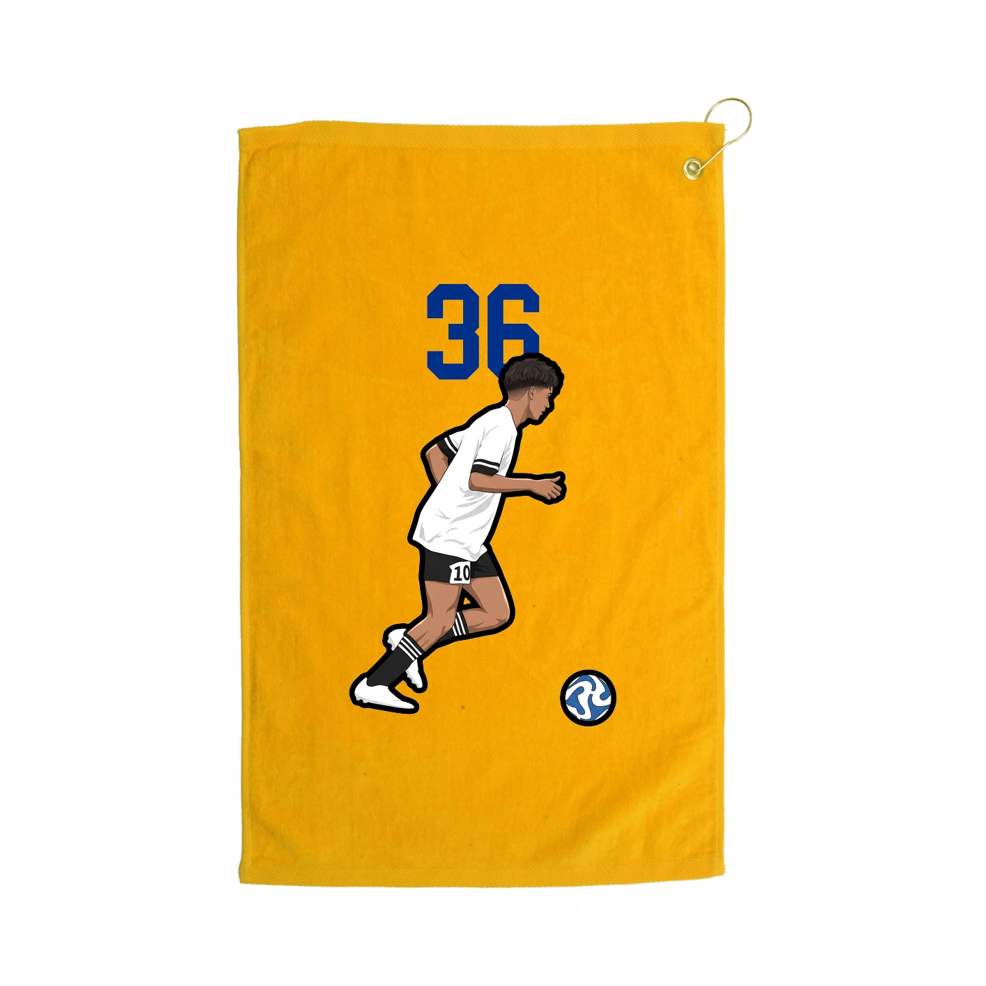 Golf Towel — Number Top in Gold