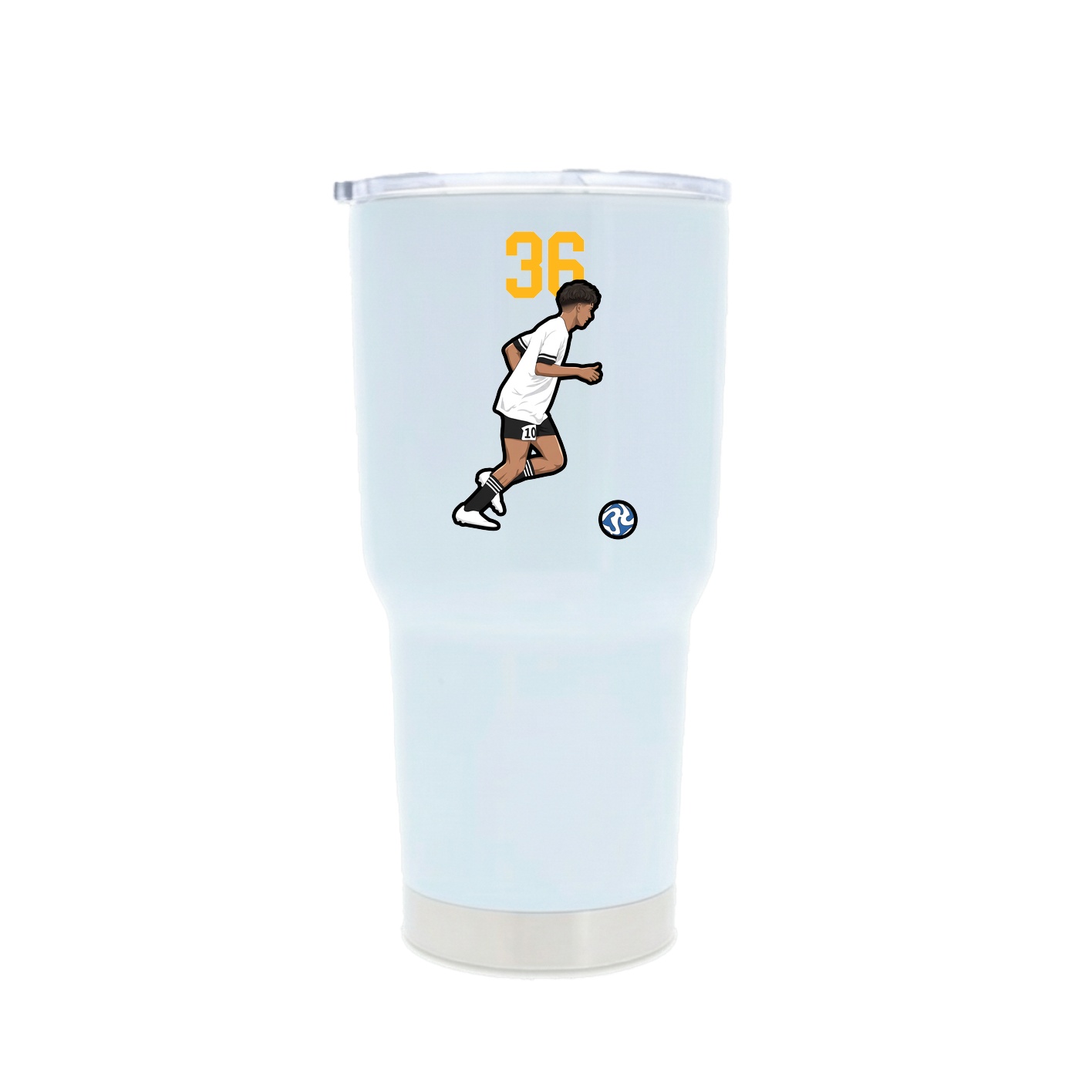 30oz Stainless Steel Tumbler — Number Top in White