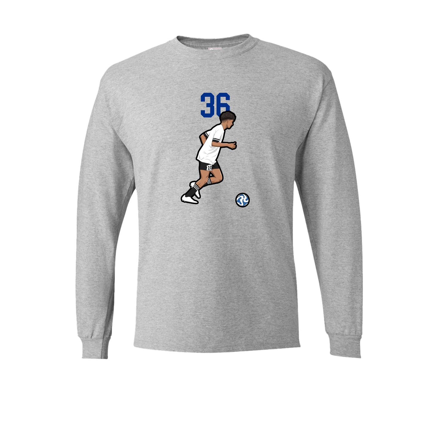 Long Sleeve Tee — Number Top in Grey