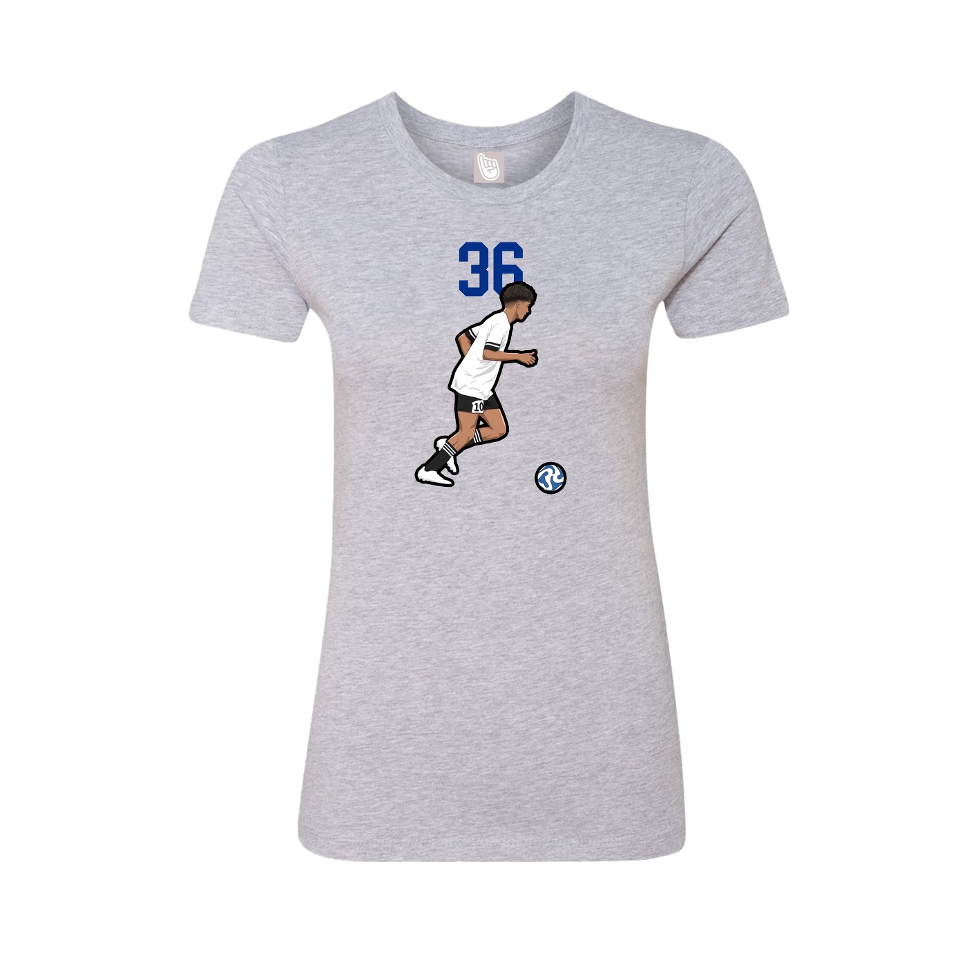 Fitted Women's Tee — Number Top in Grey