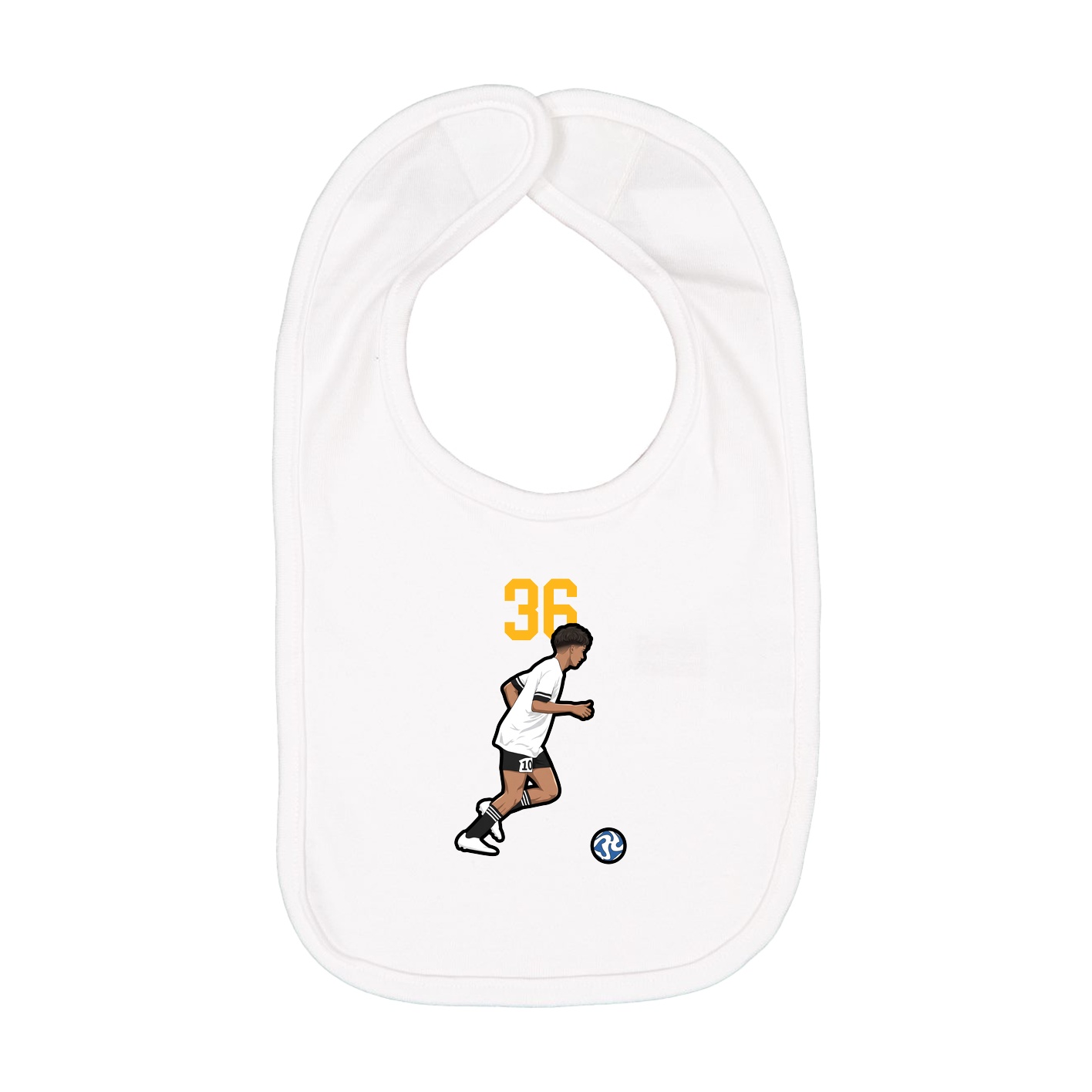 Infant Bib — Number Top in White