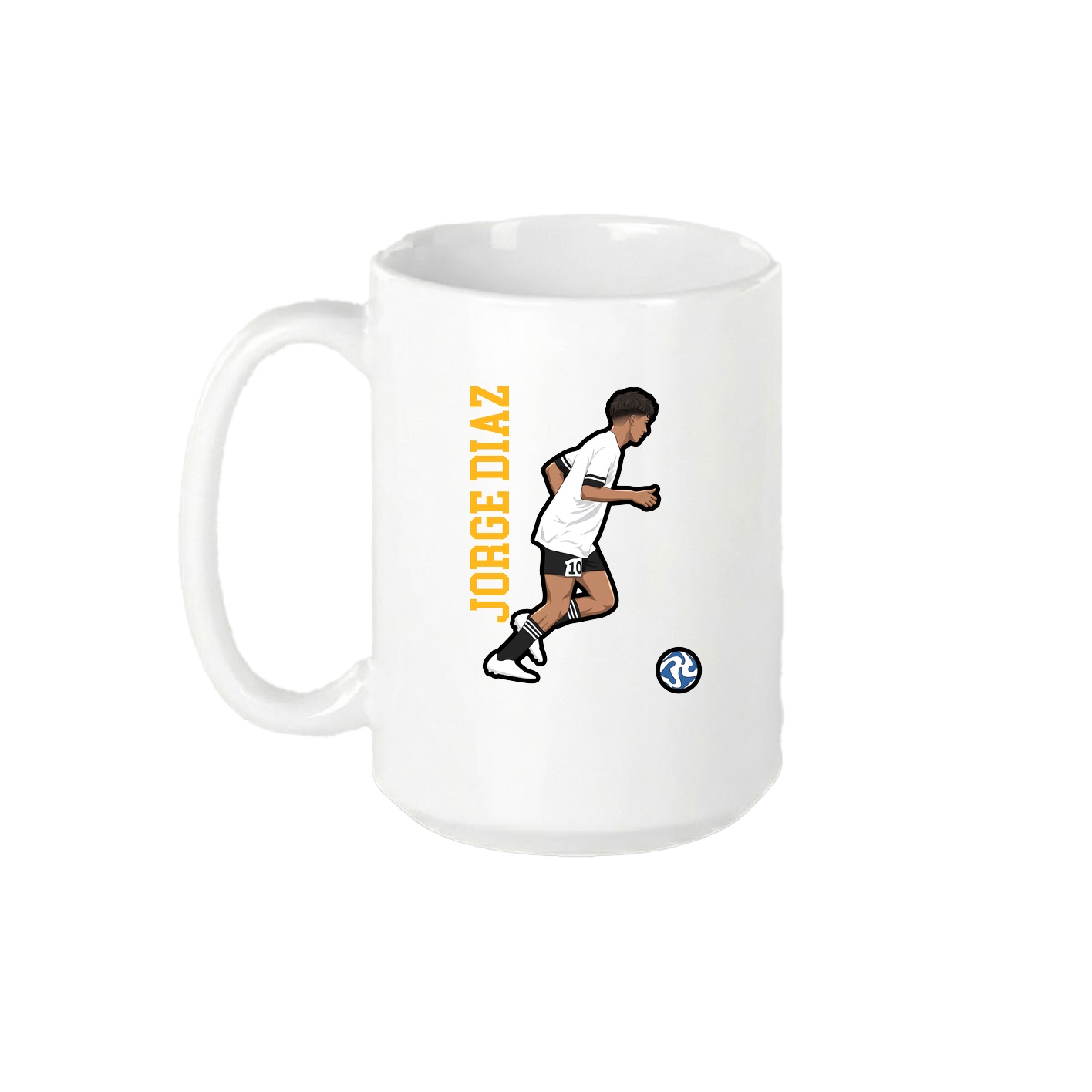 15oz Coffee Mug — Name Vertical in White