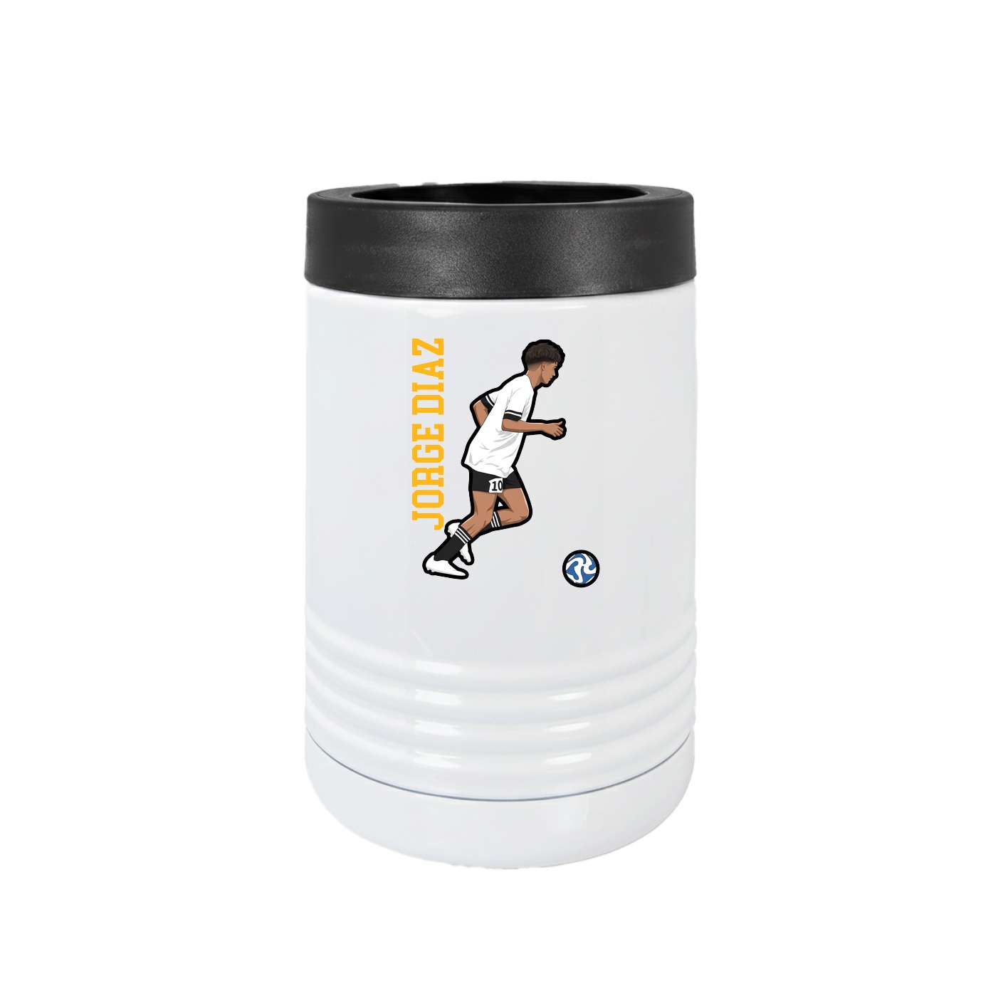 Beverage Holder — Name Vertical in White