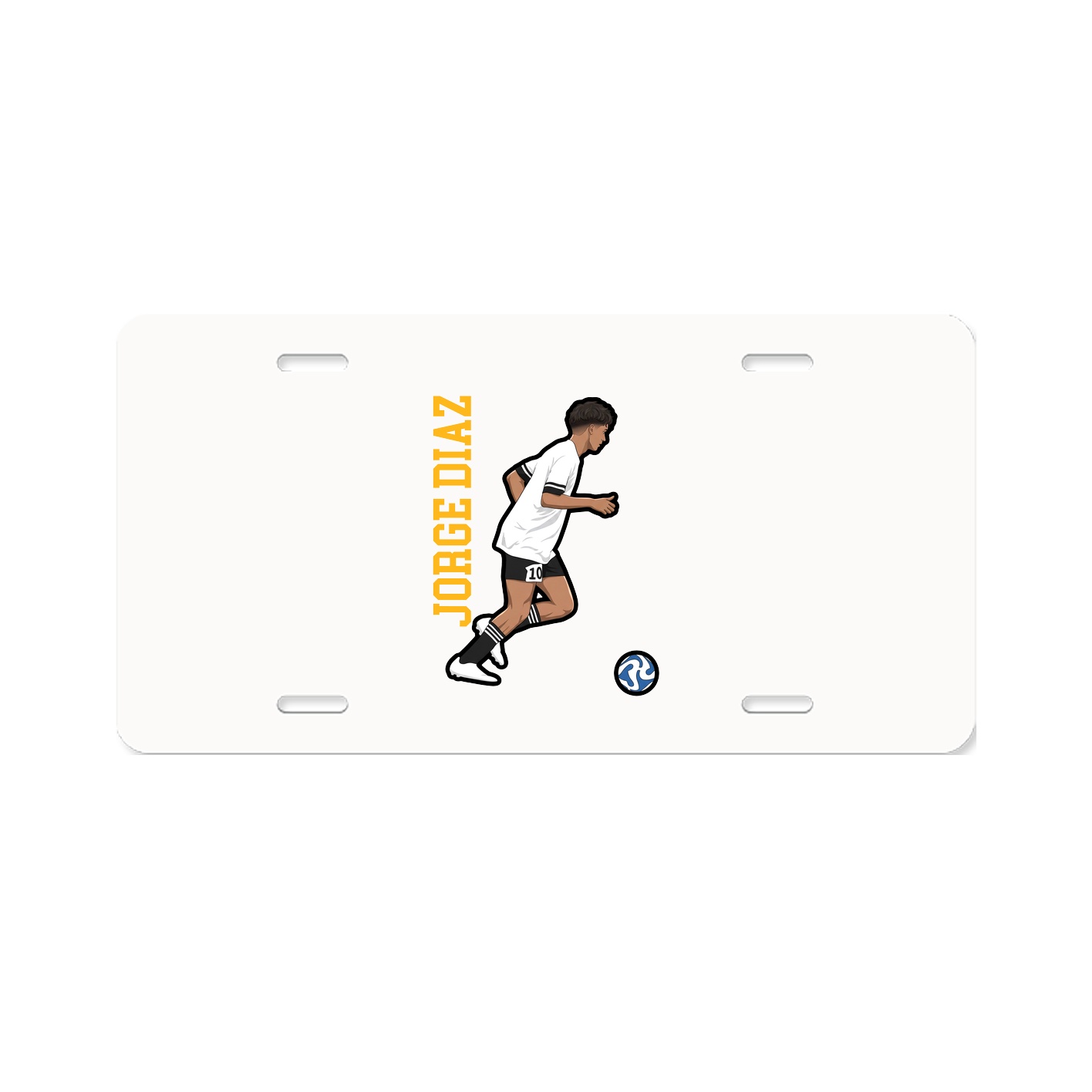 License Plate — Name Vertical in Classic