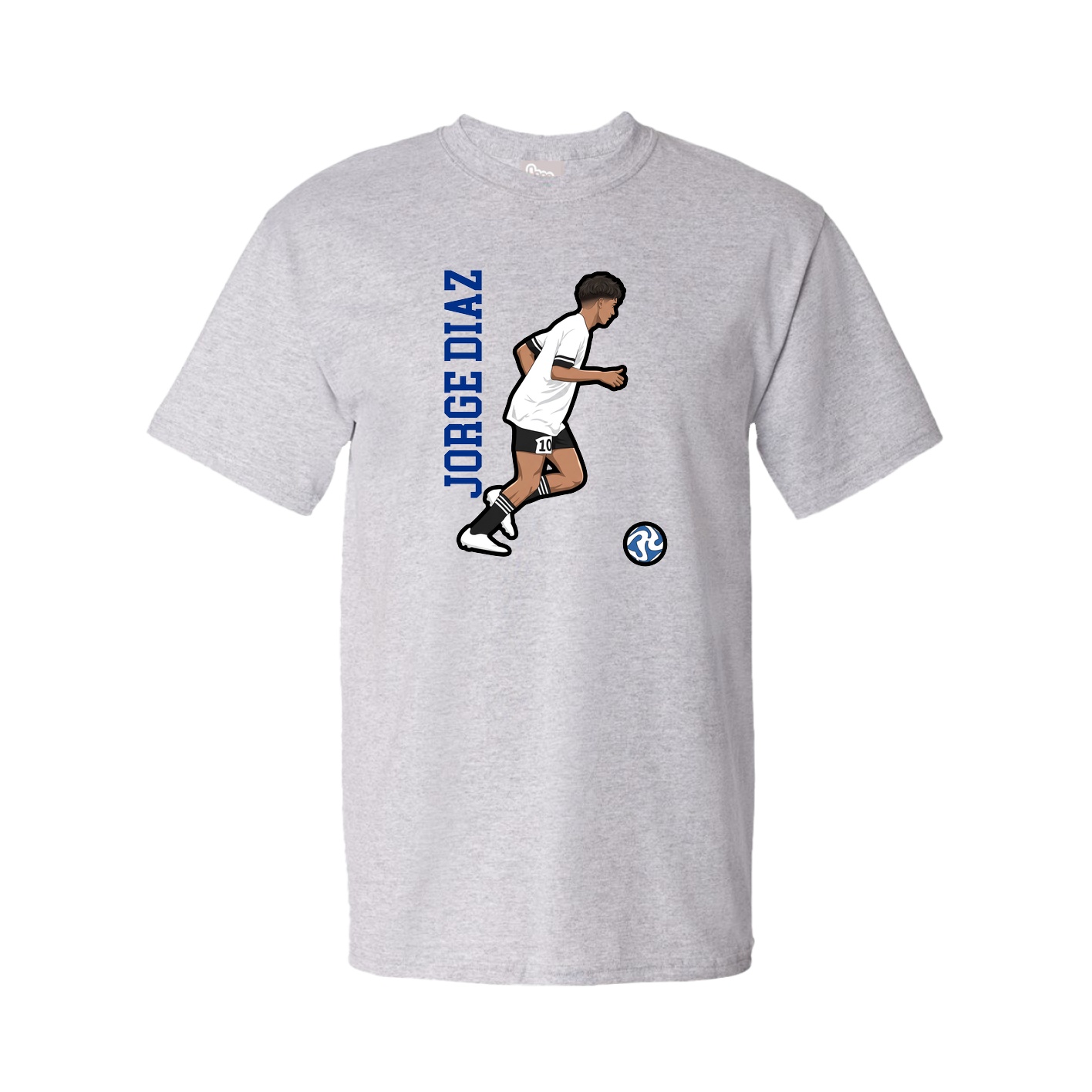 Youth Tee — Name Vertical in Grey