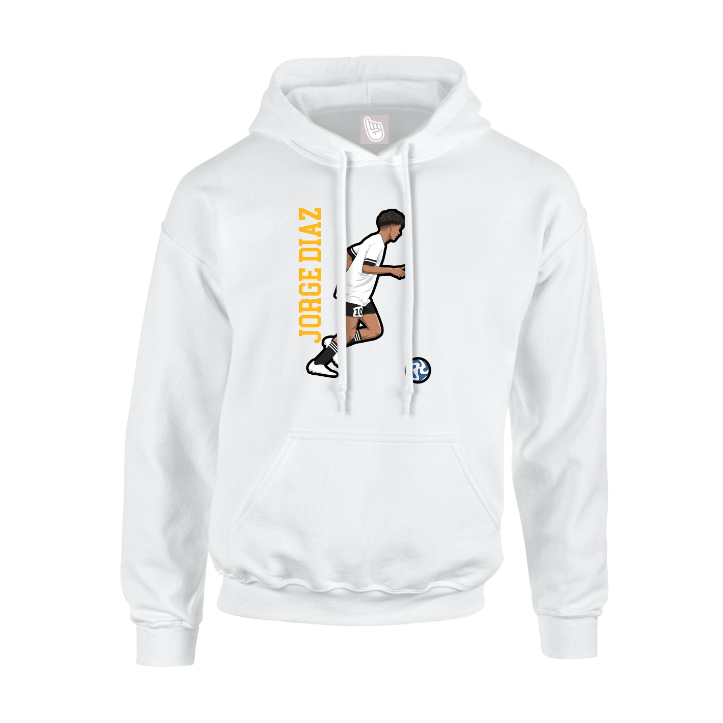 Hoodie — Name Vertical in White