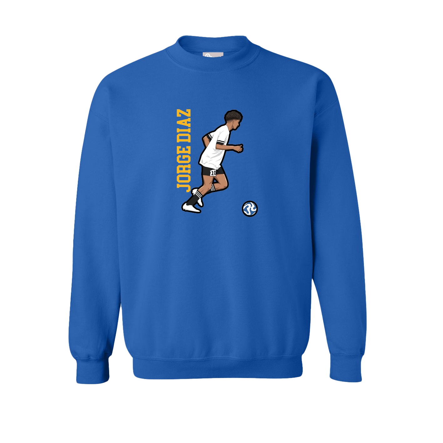 Fleece Crew — Name Vertical in Royal