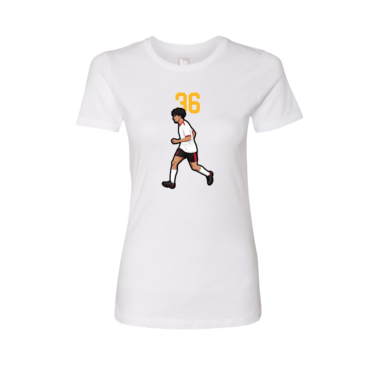 Fitted Women's Tee — Number Top in White