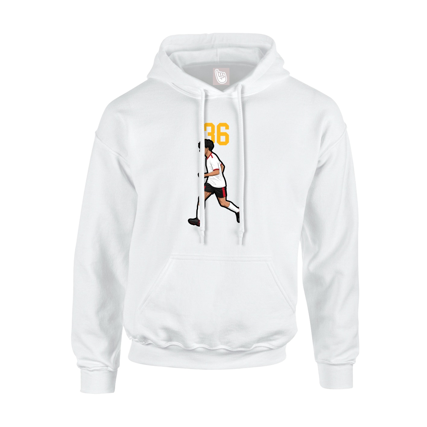 Youth Hoodie — Number Top in White