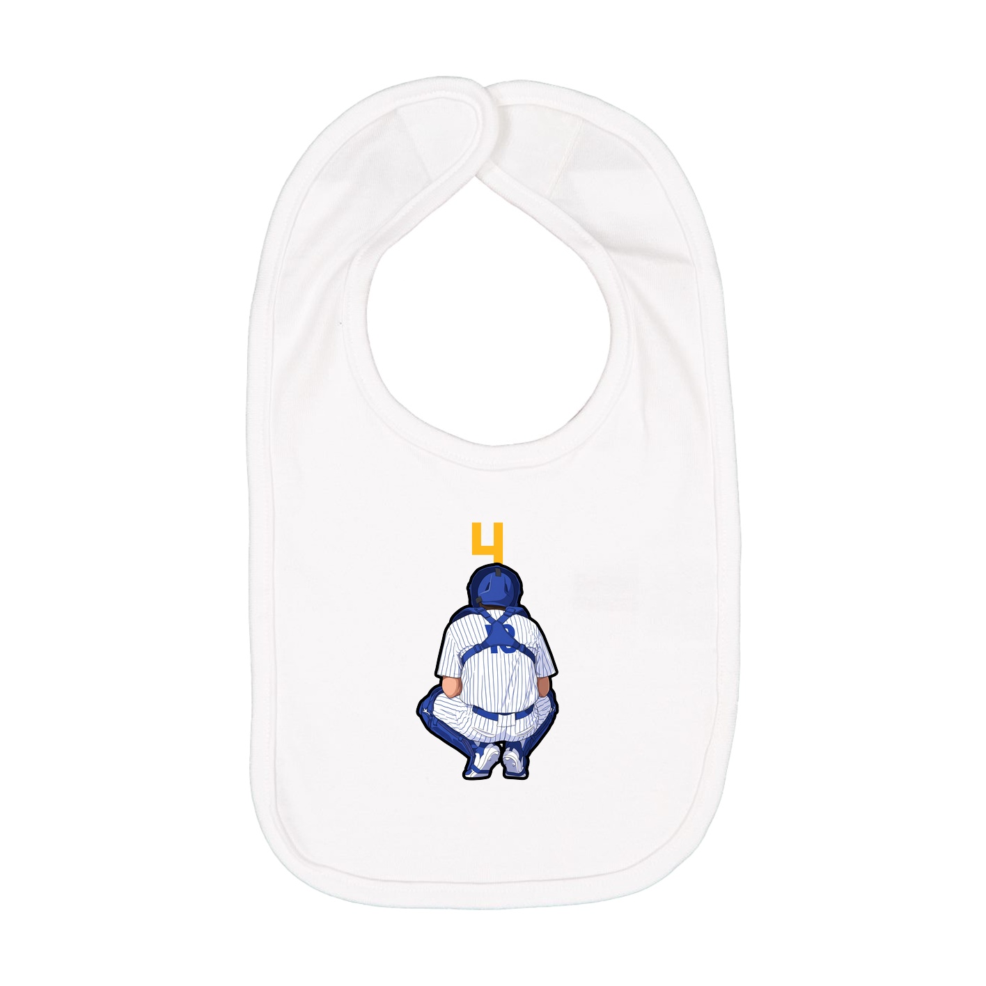Infant Bib — Number Top in White