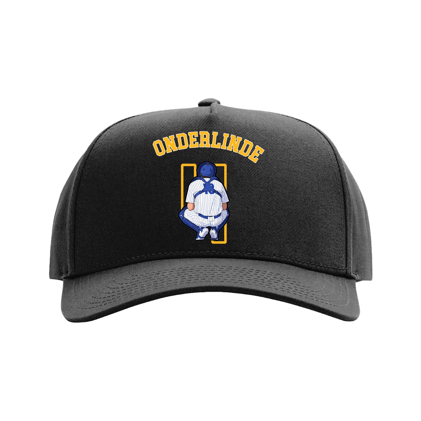 Full Fabric Five-Panel Champ Cap — Shirsey Arch in Black