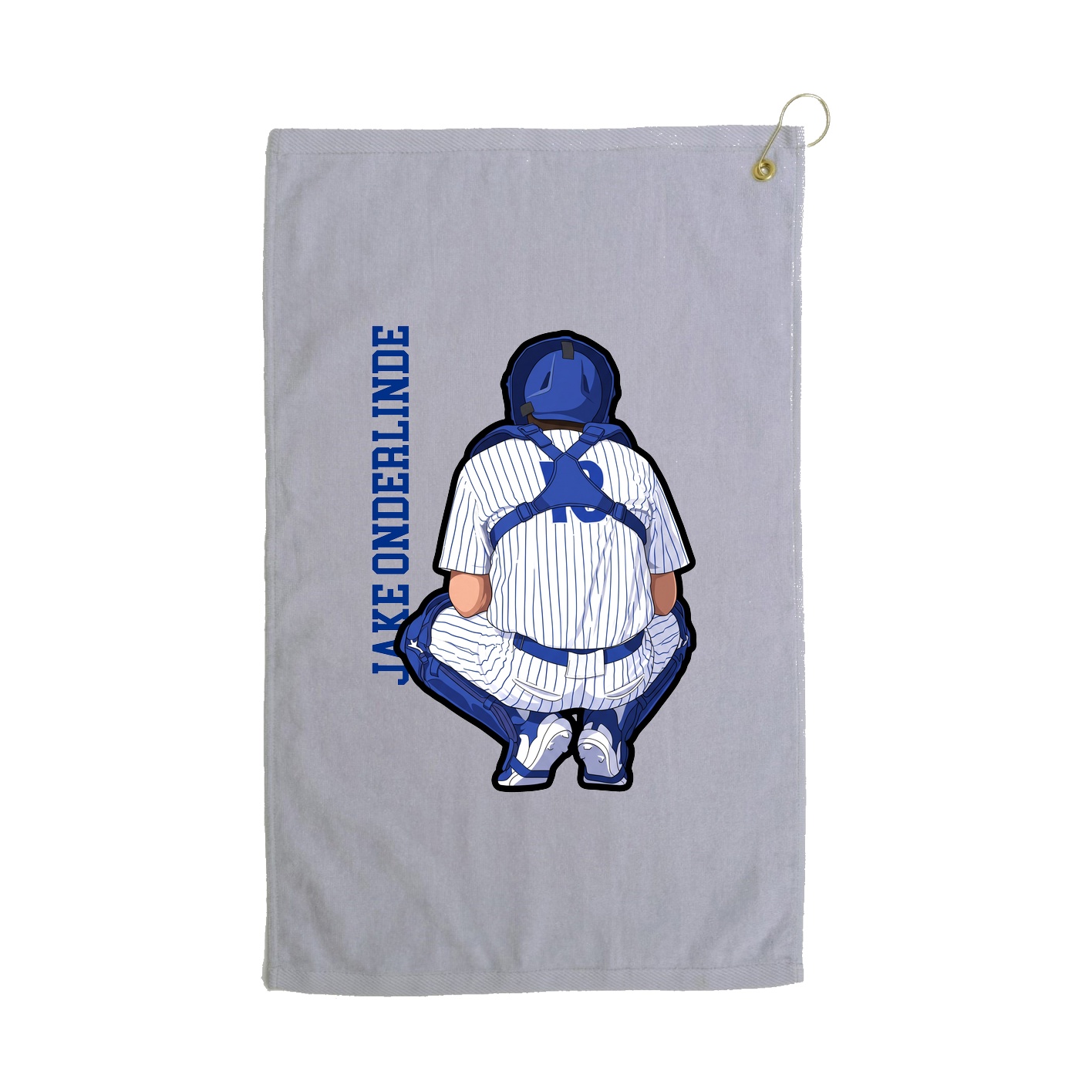 Golf Towel — Name Vertical in Grey
